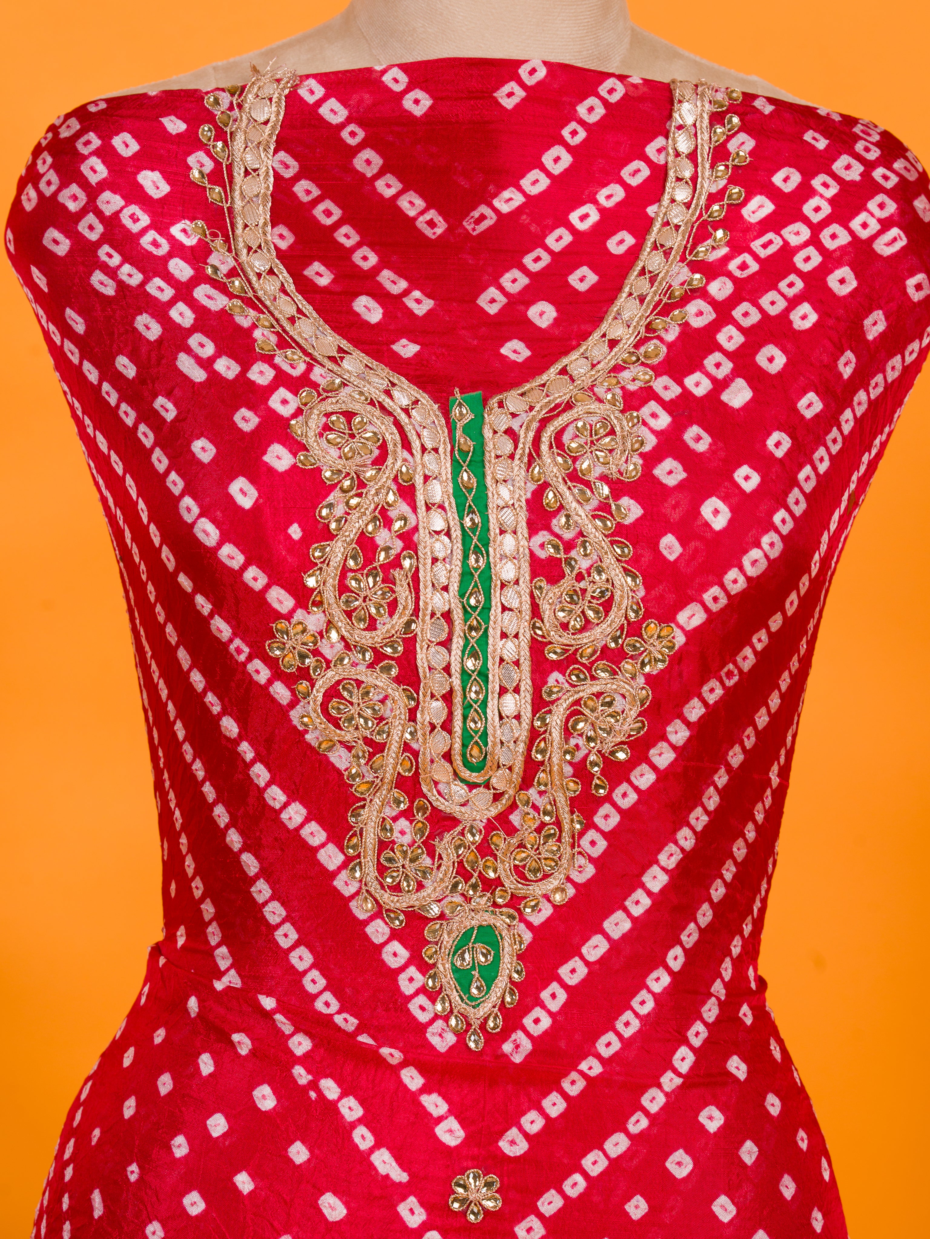 KcPc New Art Silk Bandhani Gotapatti Work Salwar Suit KML