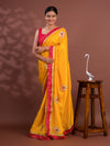 Tissue Silk Bandhej Border Codding Work Saree with gotapati work