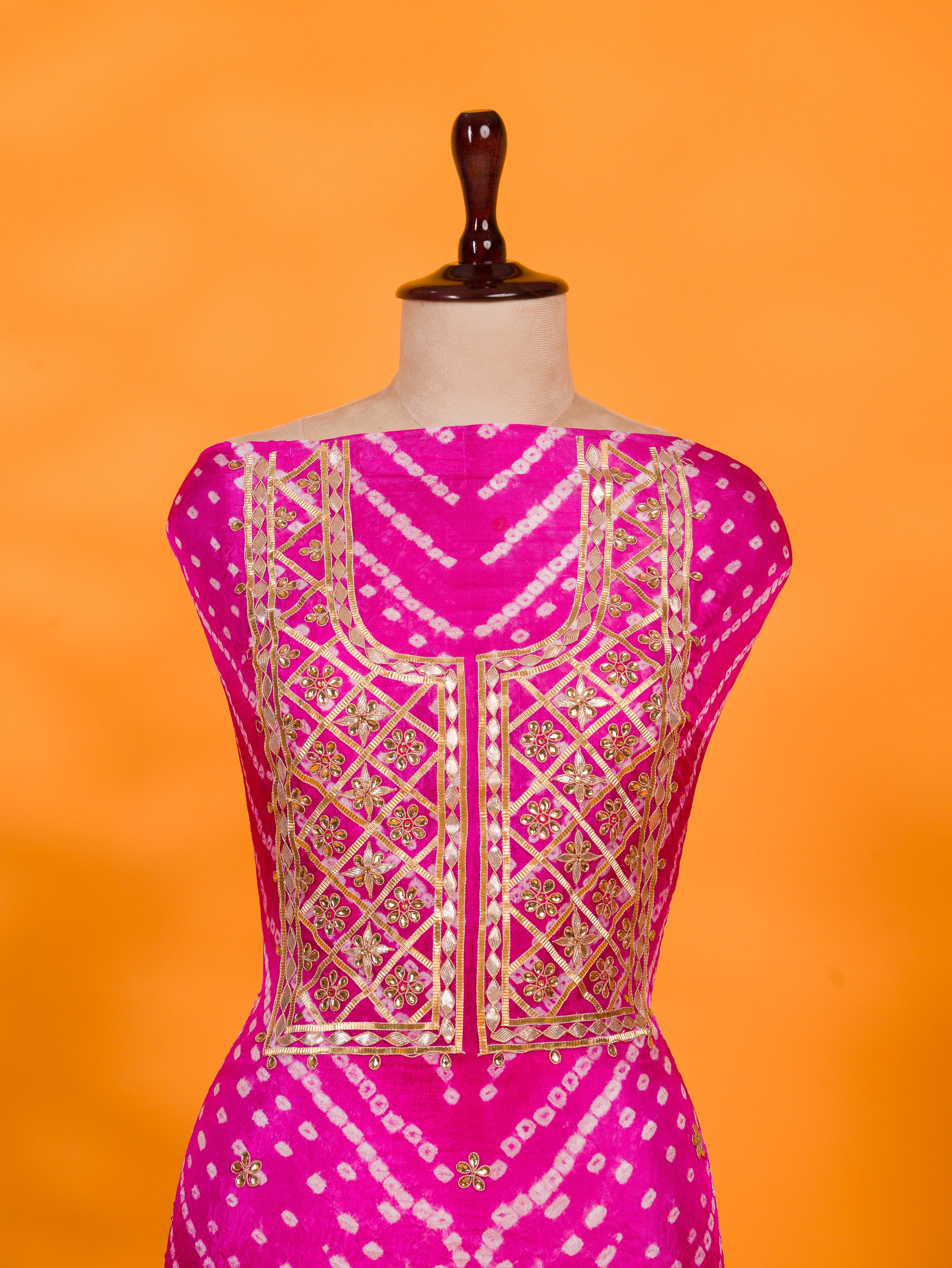 KcPc New Art Silk Bandhani GotapattiWork Salwar Suit KML