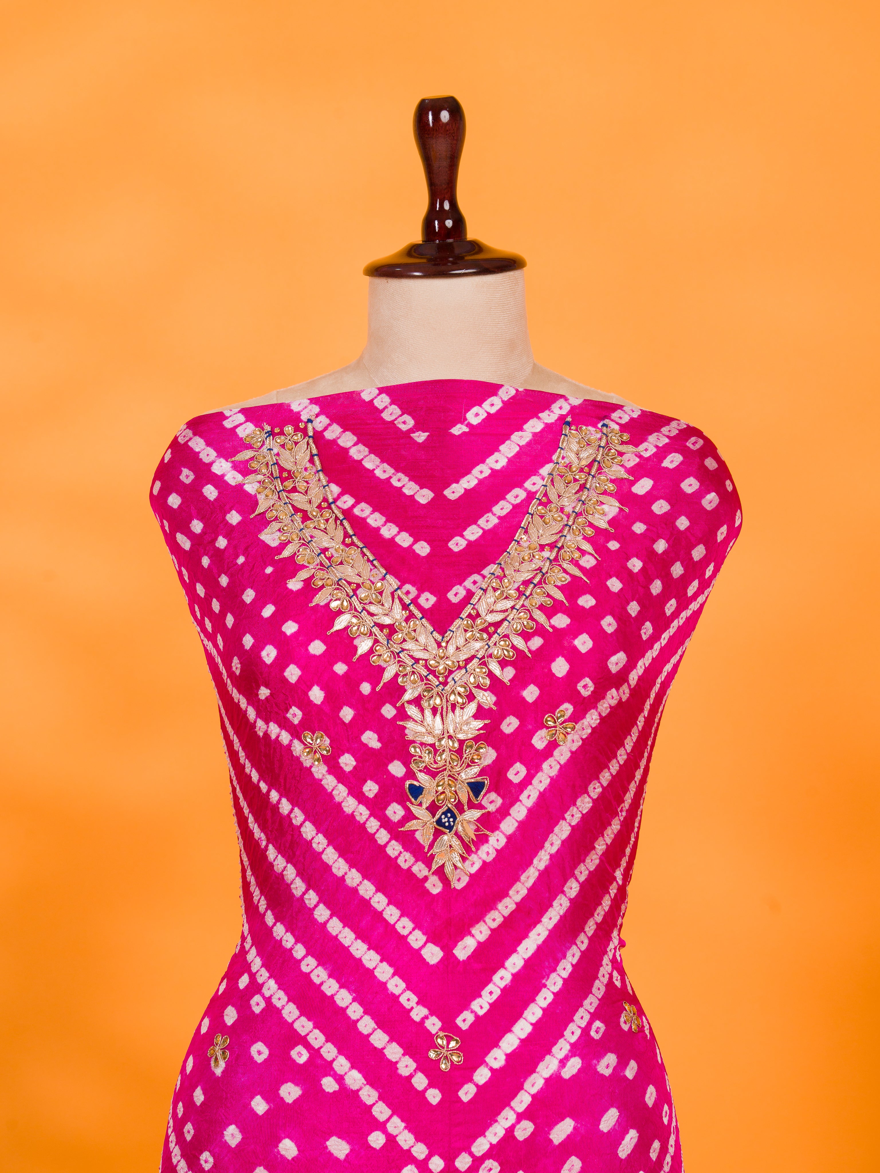 KcPc New Art Silk Bandhani Gotapatti Work Salwar Suit KML