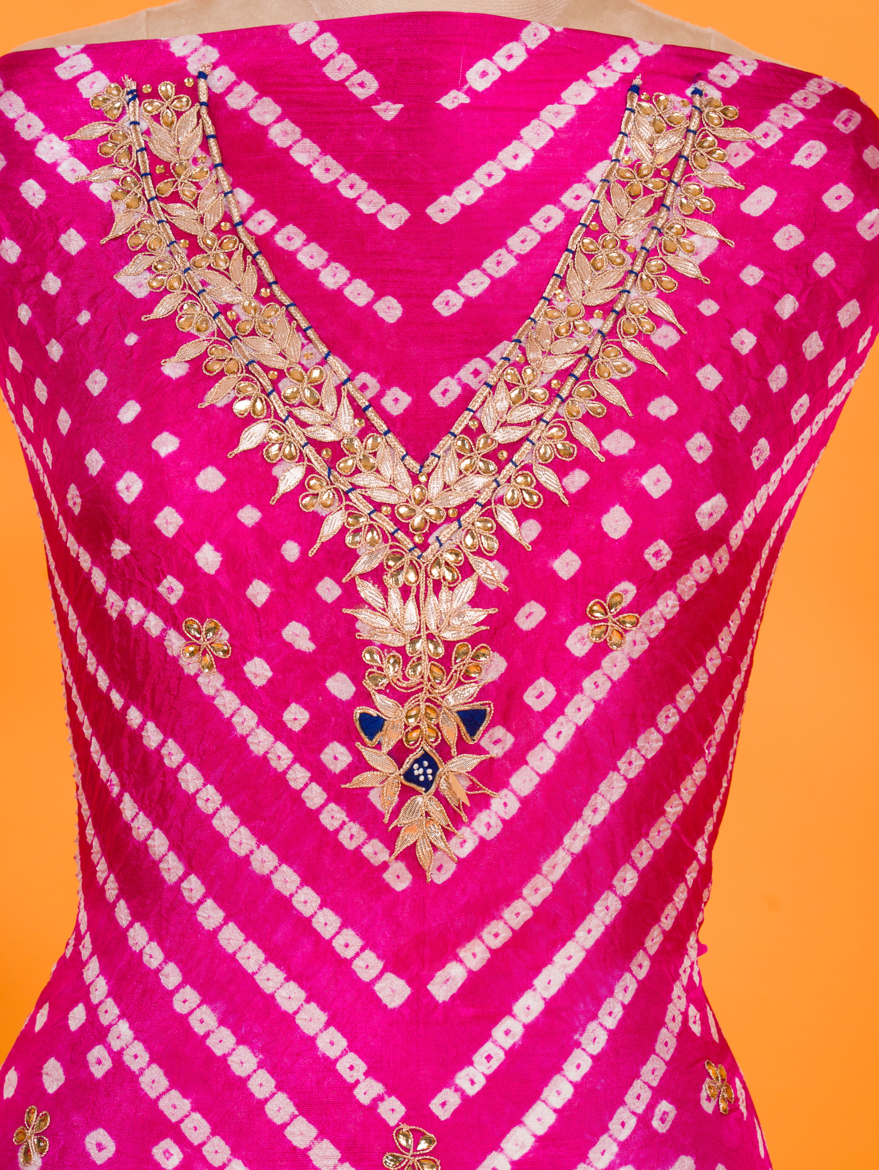 KcPc New Art Silk Bandhani Gotapatti Work Salwar Suit KML