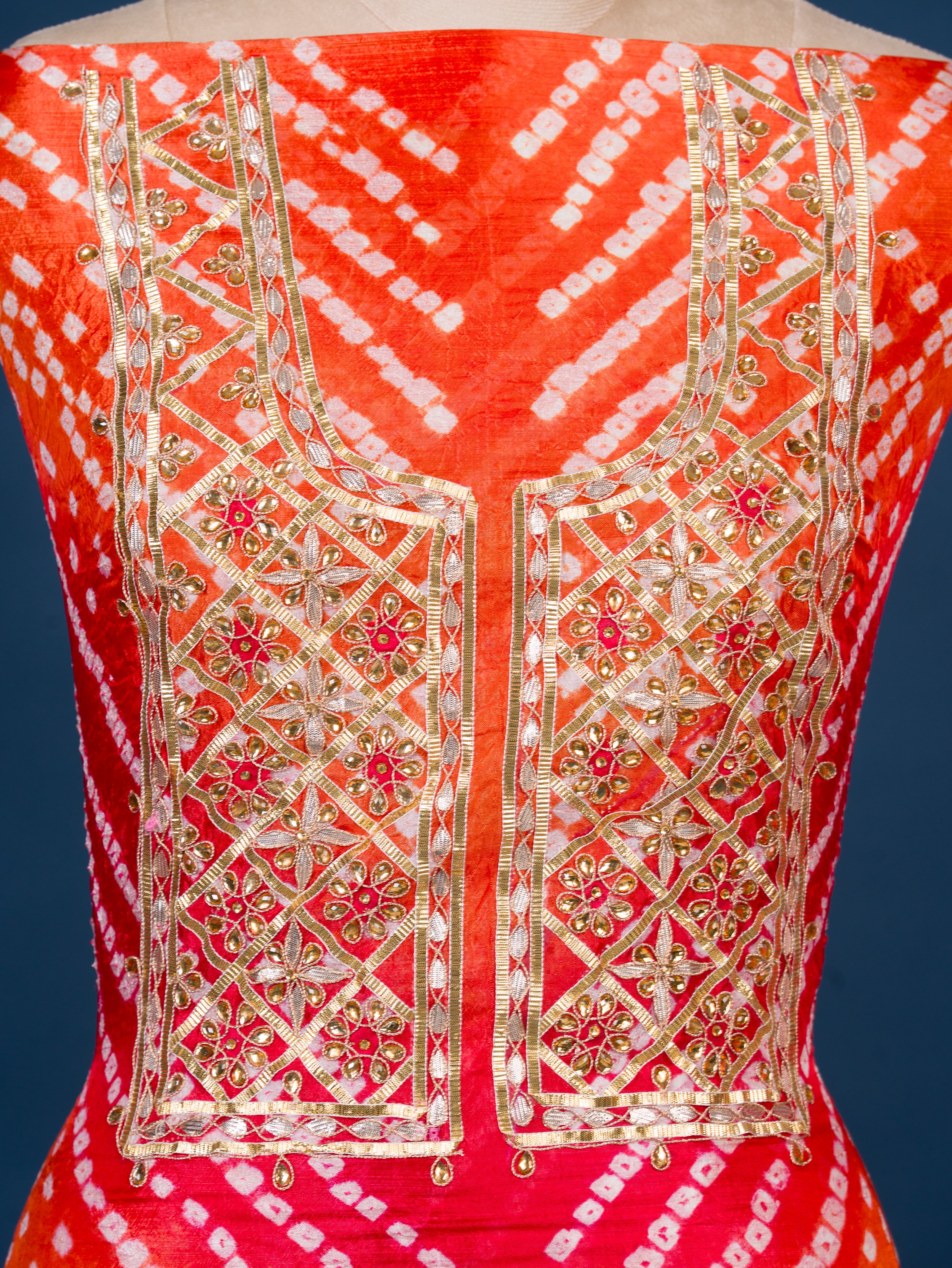 KcPc New Art Silk Bandhani GotapattiWork Salwar Suit KML