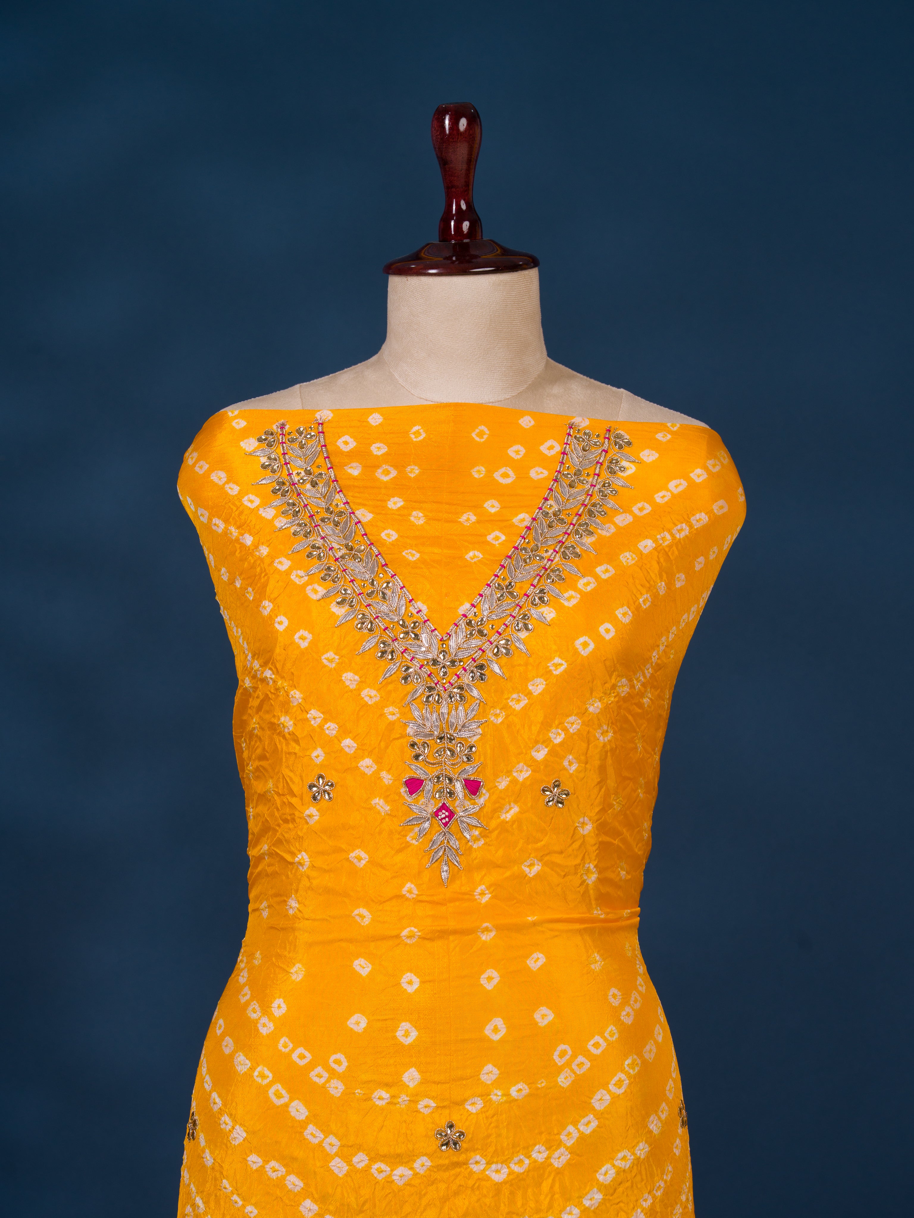 KcPc New Latest Art Silk Bandhani Gotapatti Work Salwar Suit KML