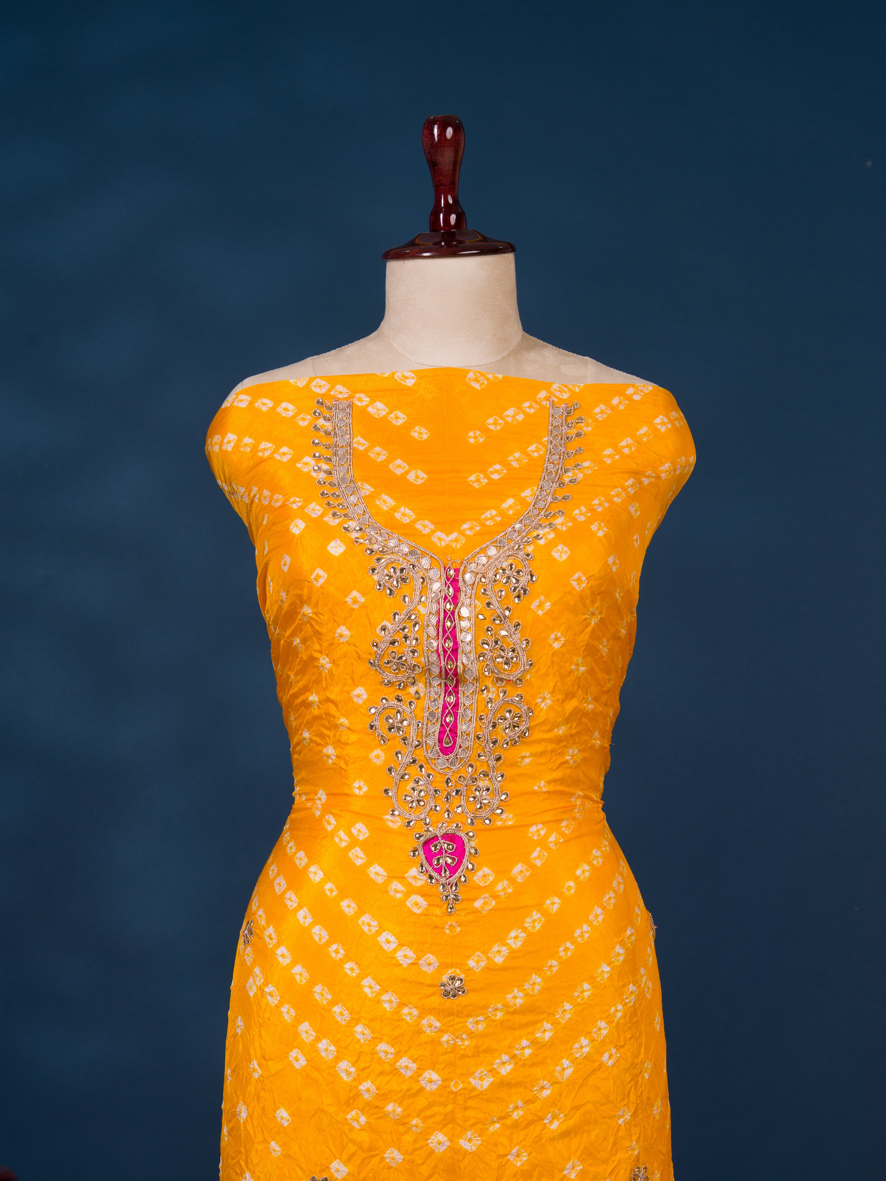 KcPc New Art Silk Bandhani Gotapatti Work Salwar Suit KML