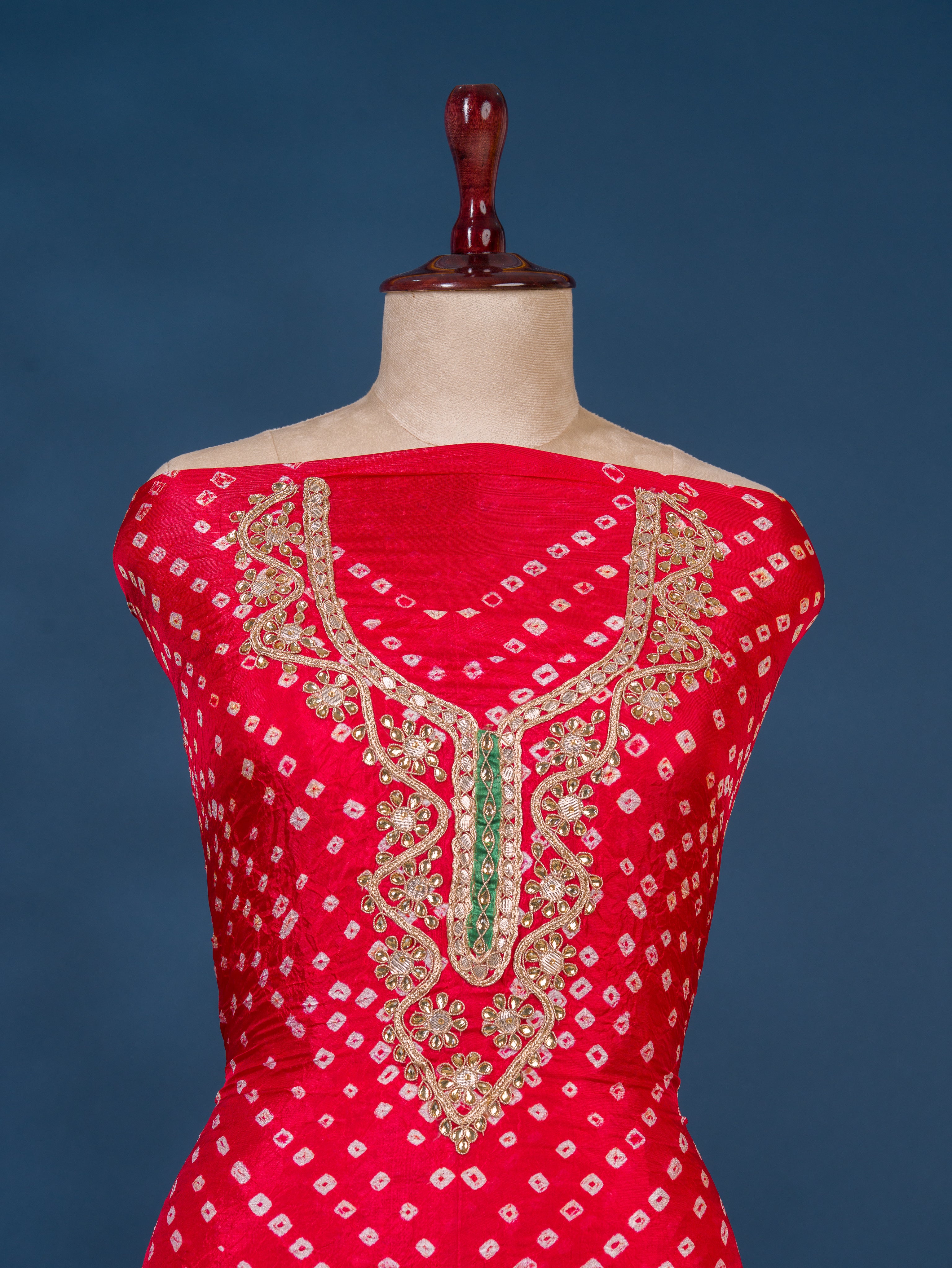 KcPc New Art Silk Bandhani Gotapatti Work Salwar Suit KML