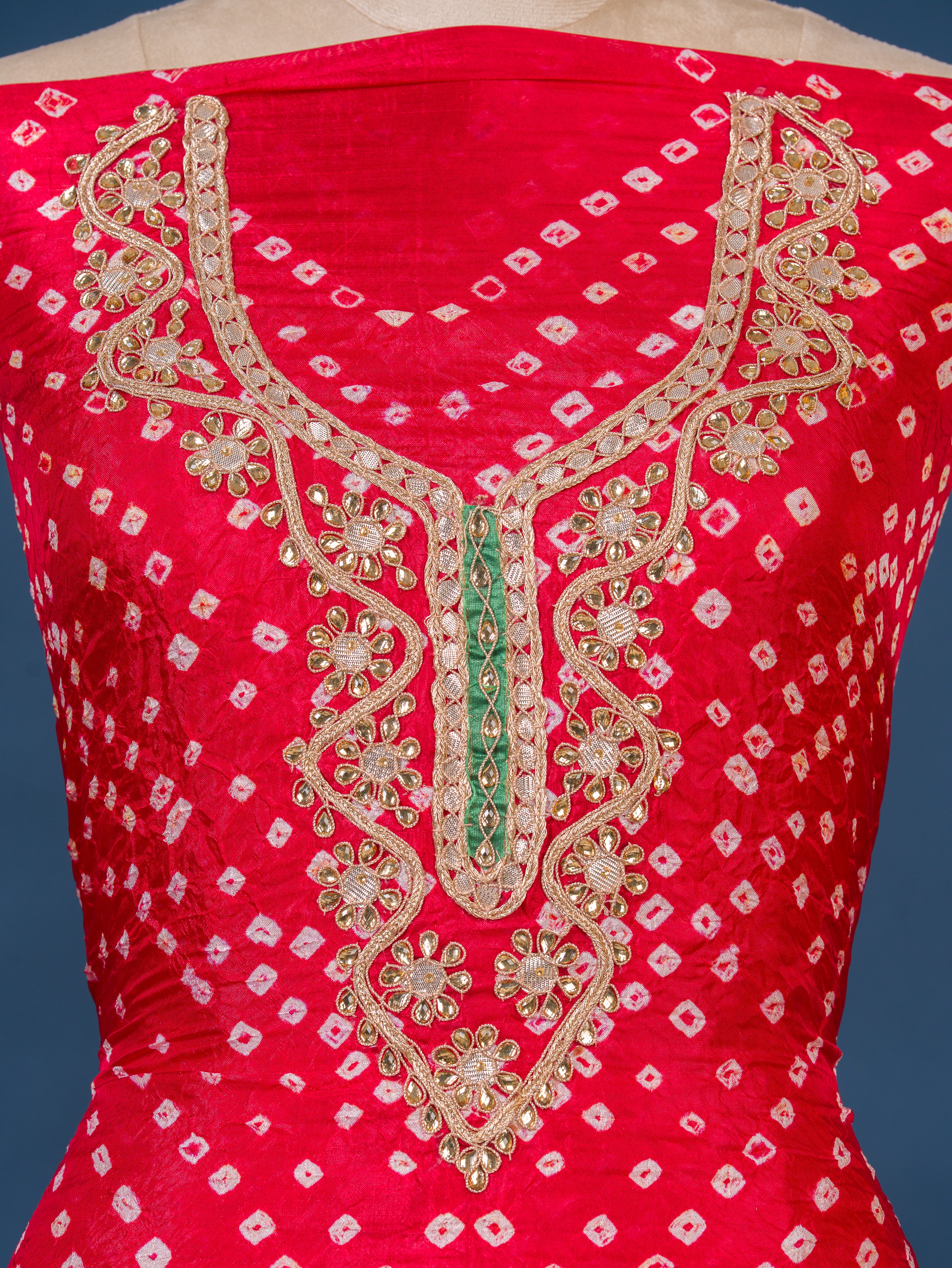 KcPc New Art Silk Bandhani Gotapatti Work Salwar Suit KML
