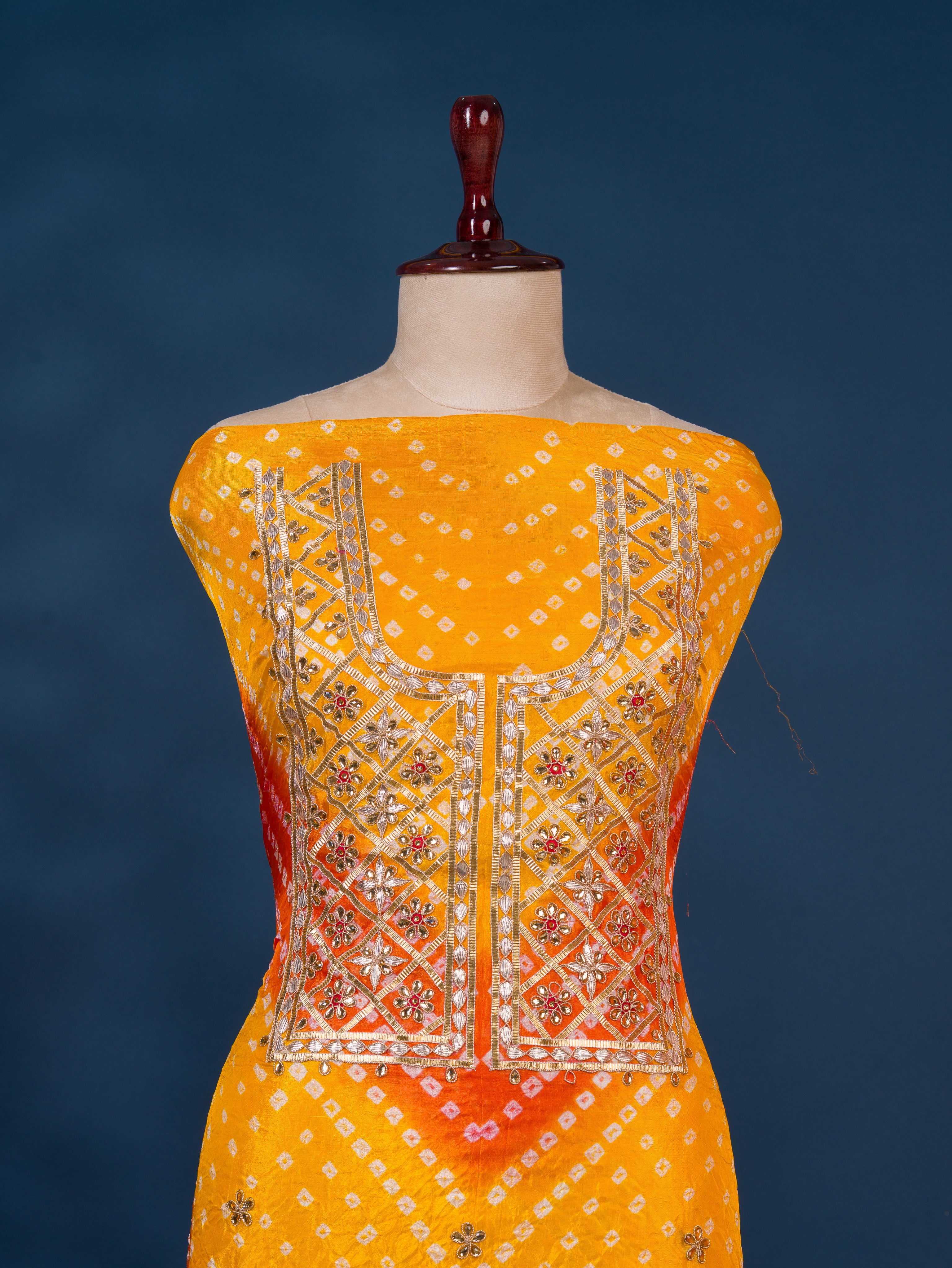 KcPc New Art Silk Bandhani Gotapatti Work Salwar SuitKML