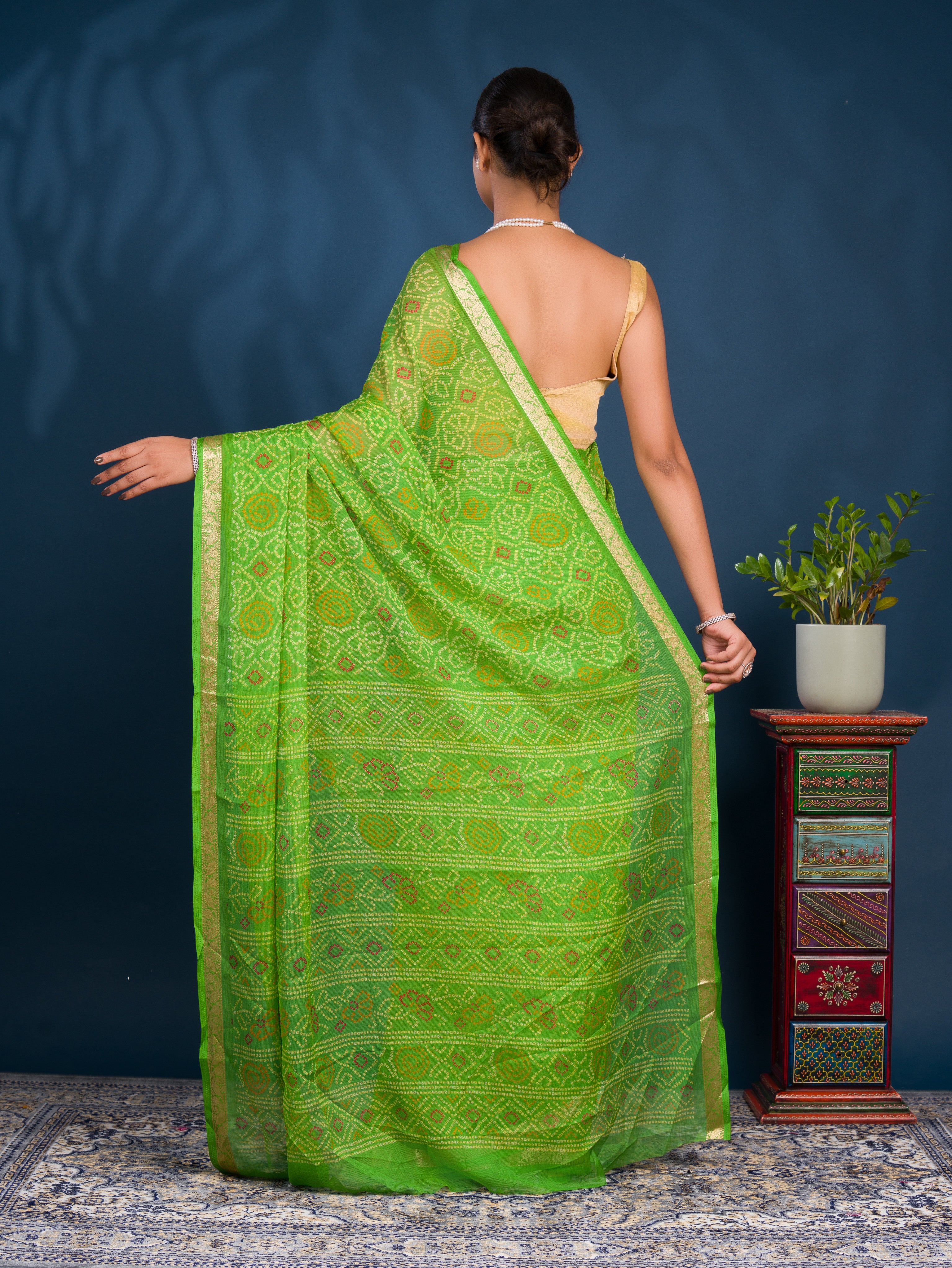 By Bandhani Saree With Casual wear