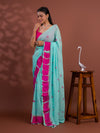 Georgette Gulti Bandhej Satin Patta Border Saree under 1500