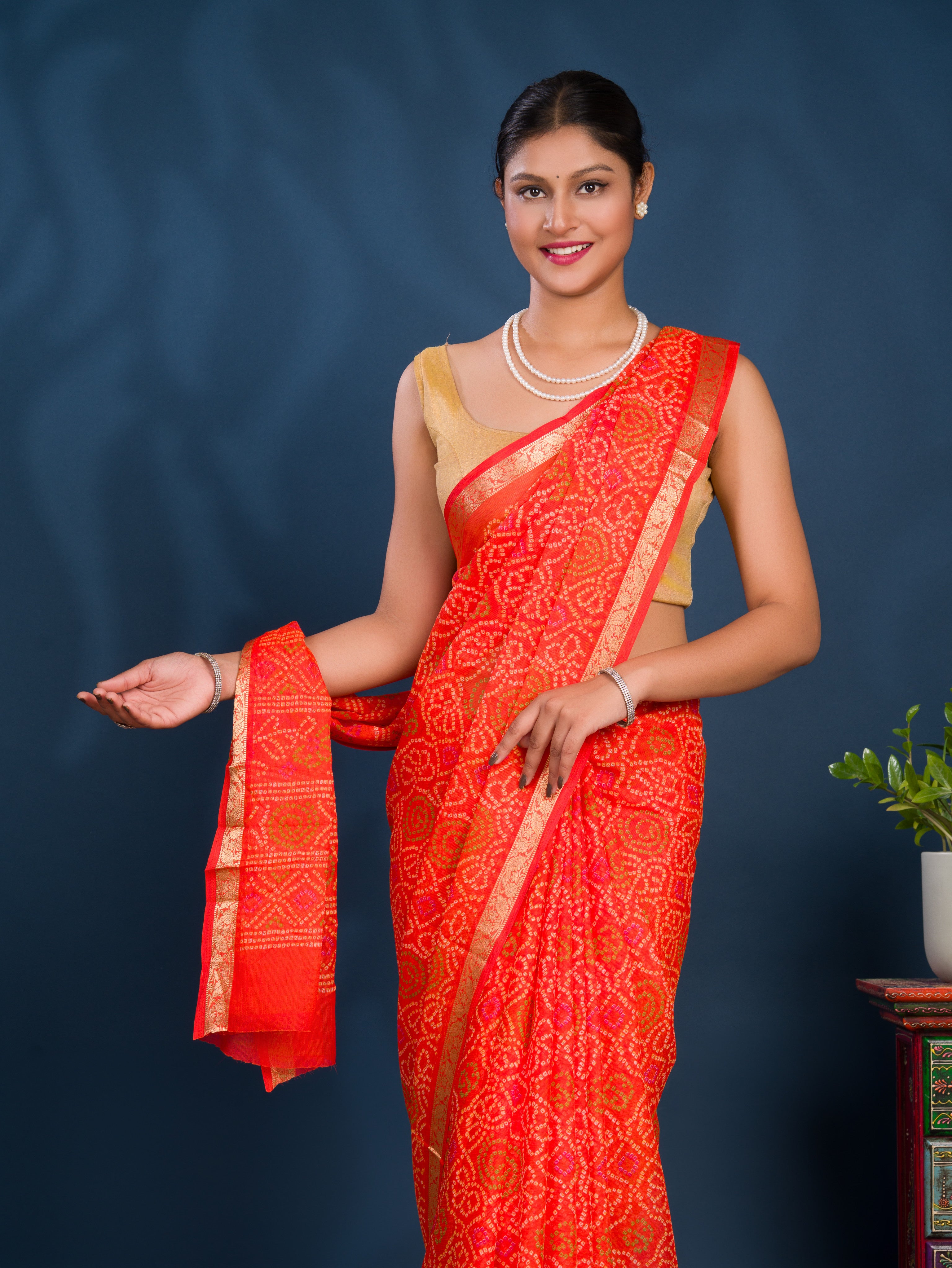 By Bandhani Saree With Casual wear