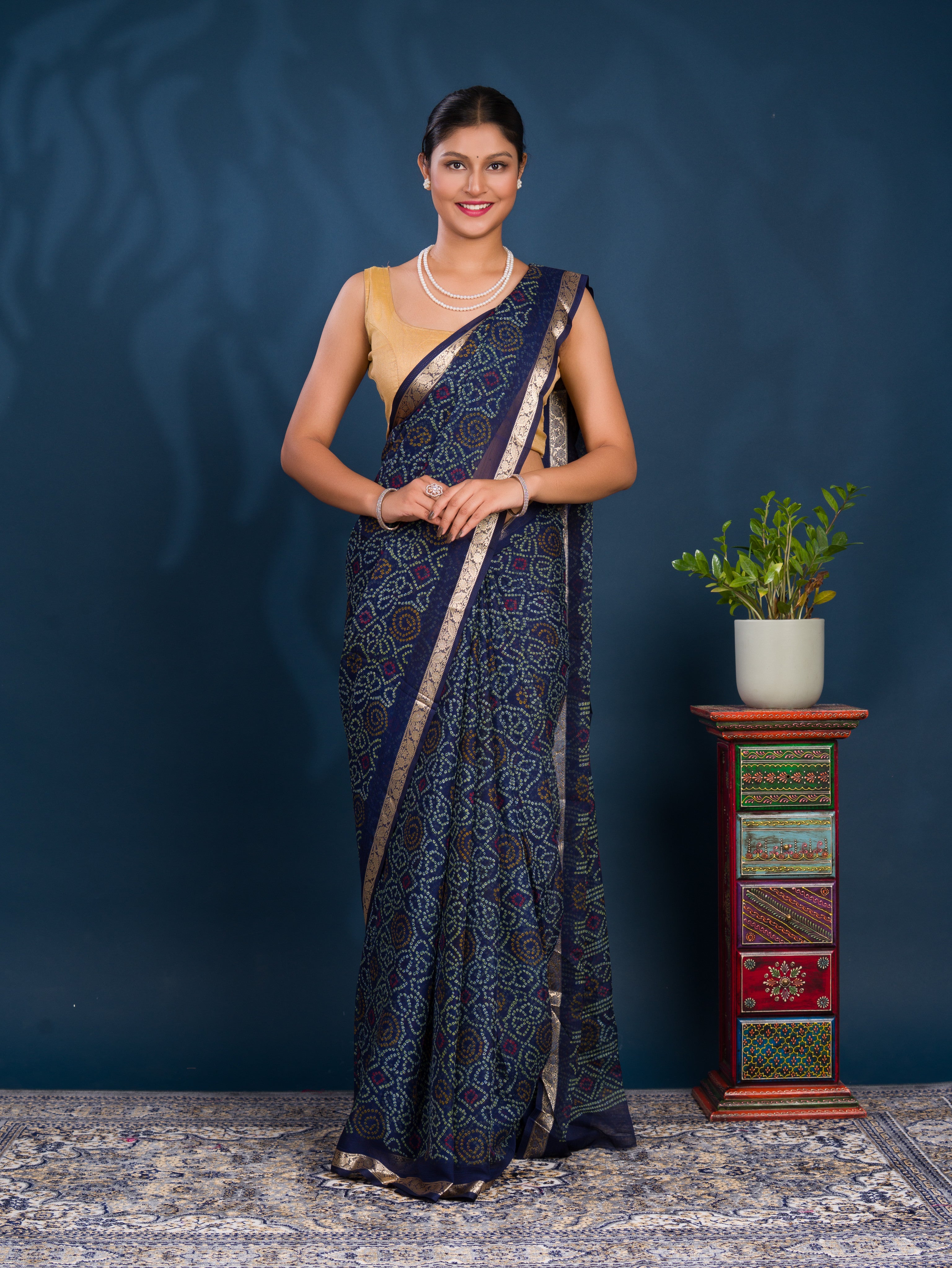 By Bandhani Saree With Casual wear