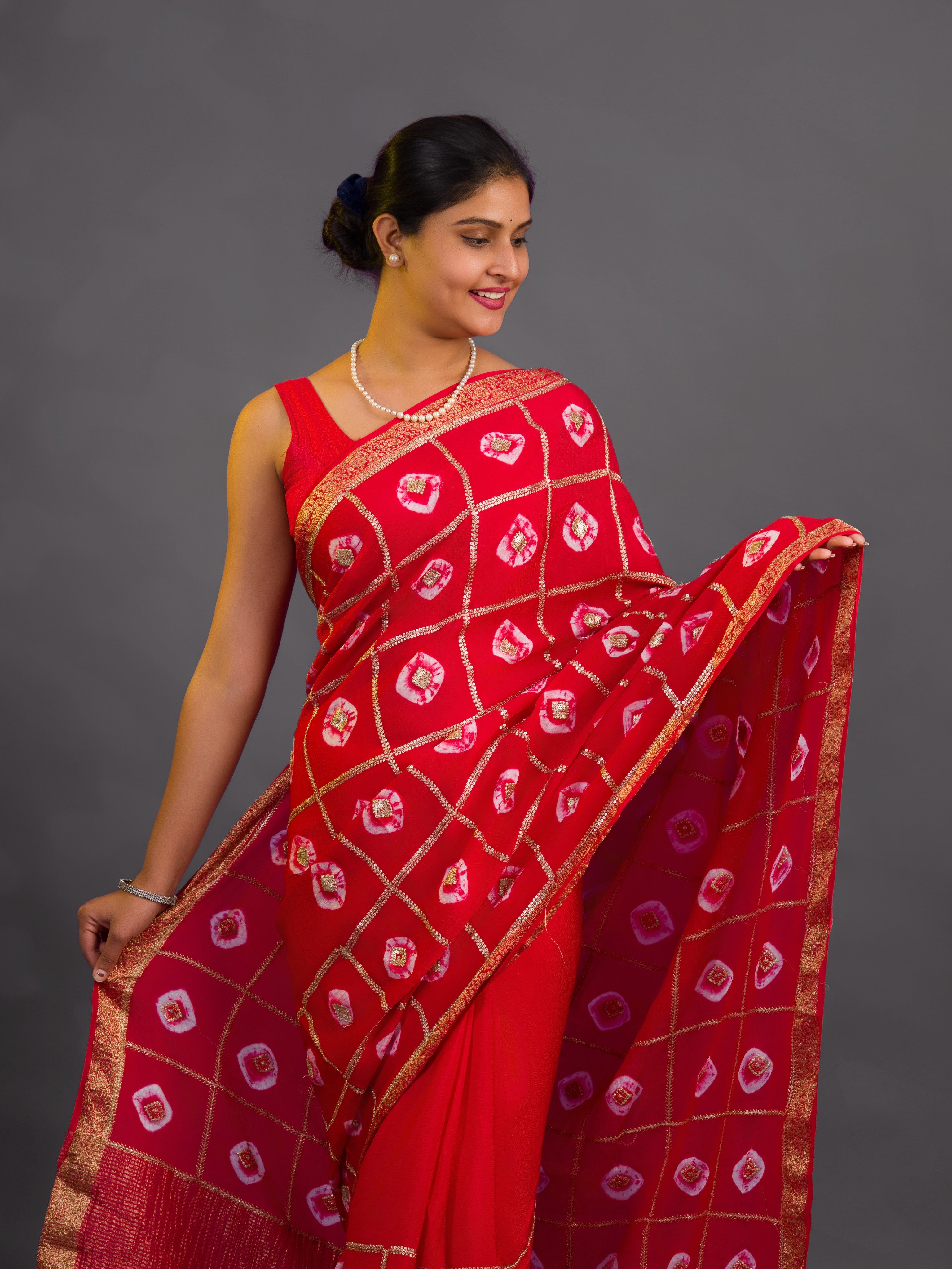 KcPc New Graceful Georgette Banarasi Saree Perfect for Festive Wear Tari Handwork PRF