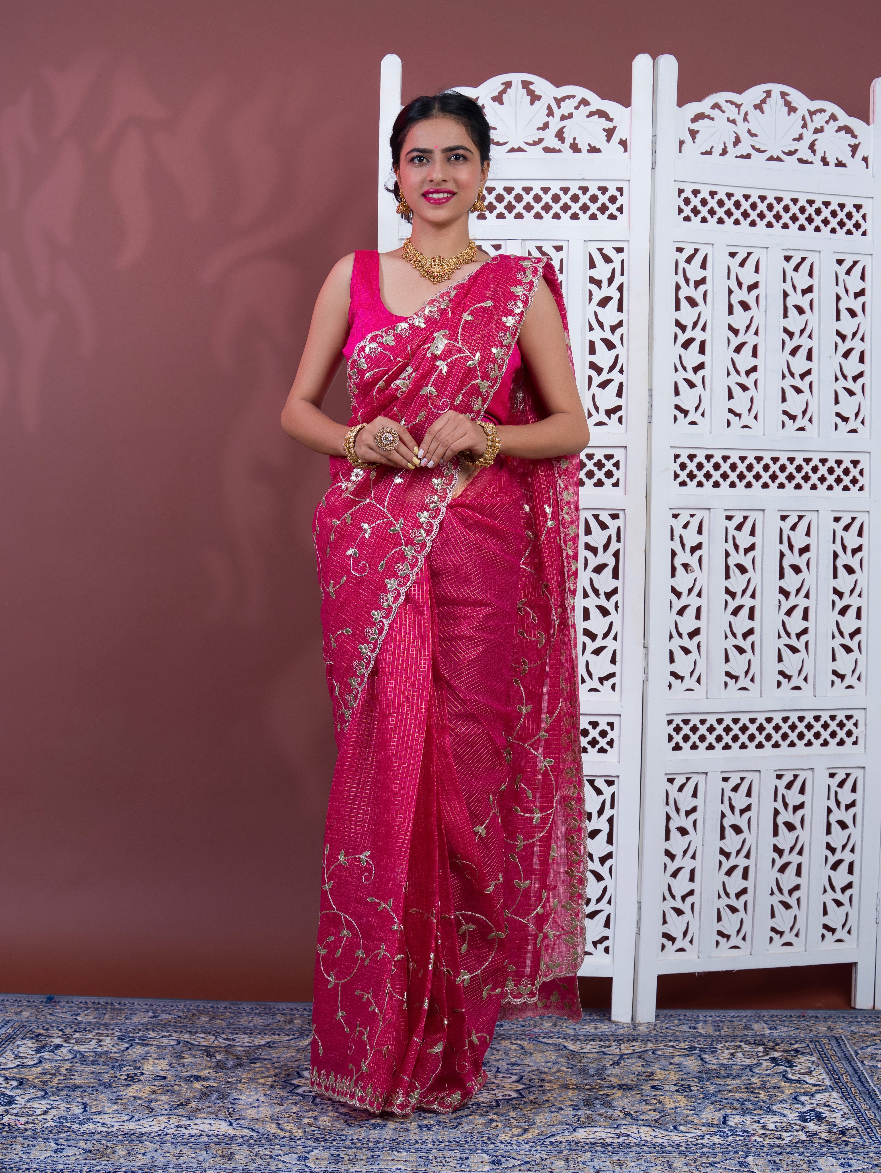KcPc New Kota Doria Gota Patti Work Saree SWA