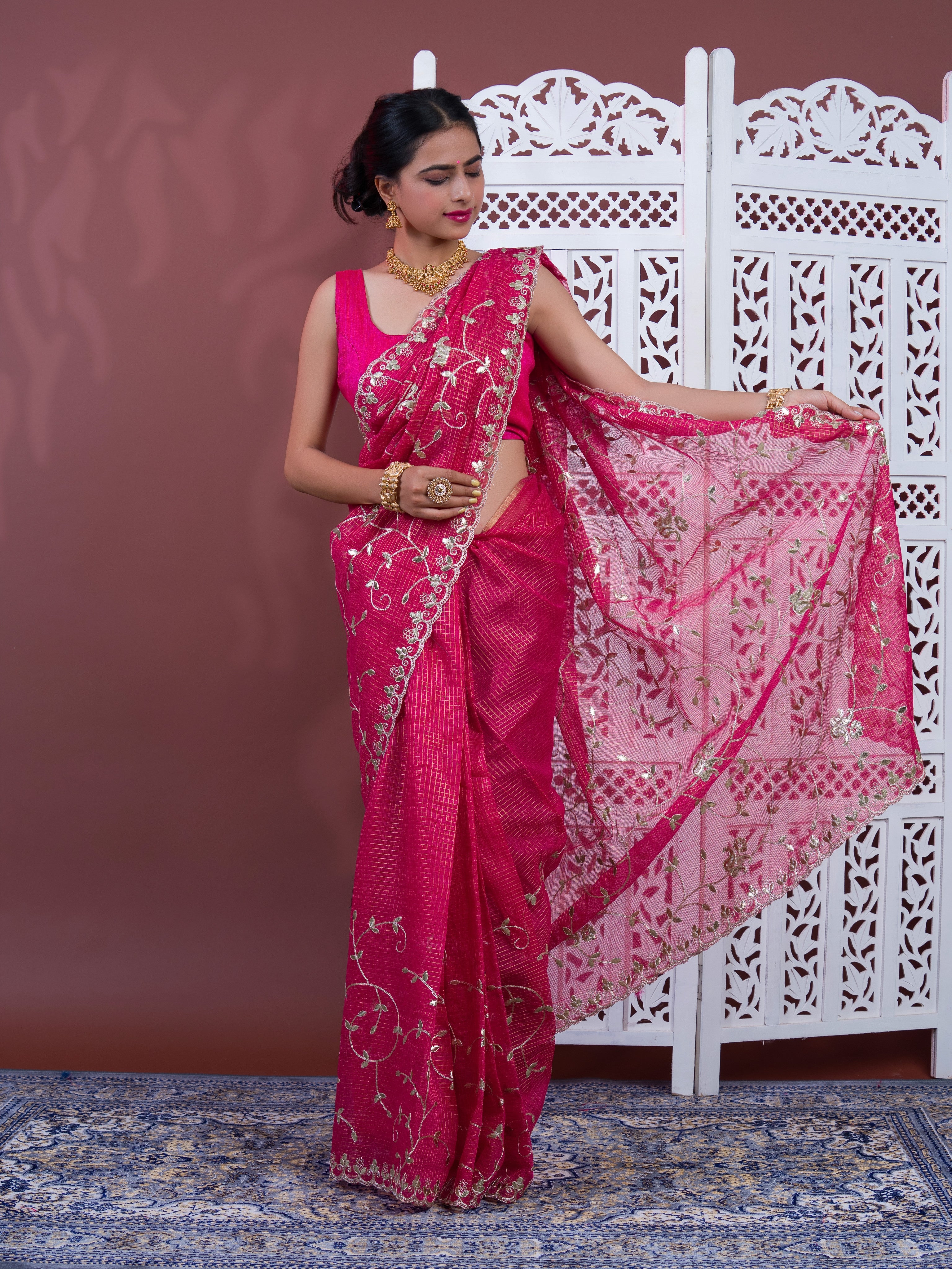 KcPc New Kota Doria Gota Patti Work Saree SWA