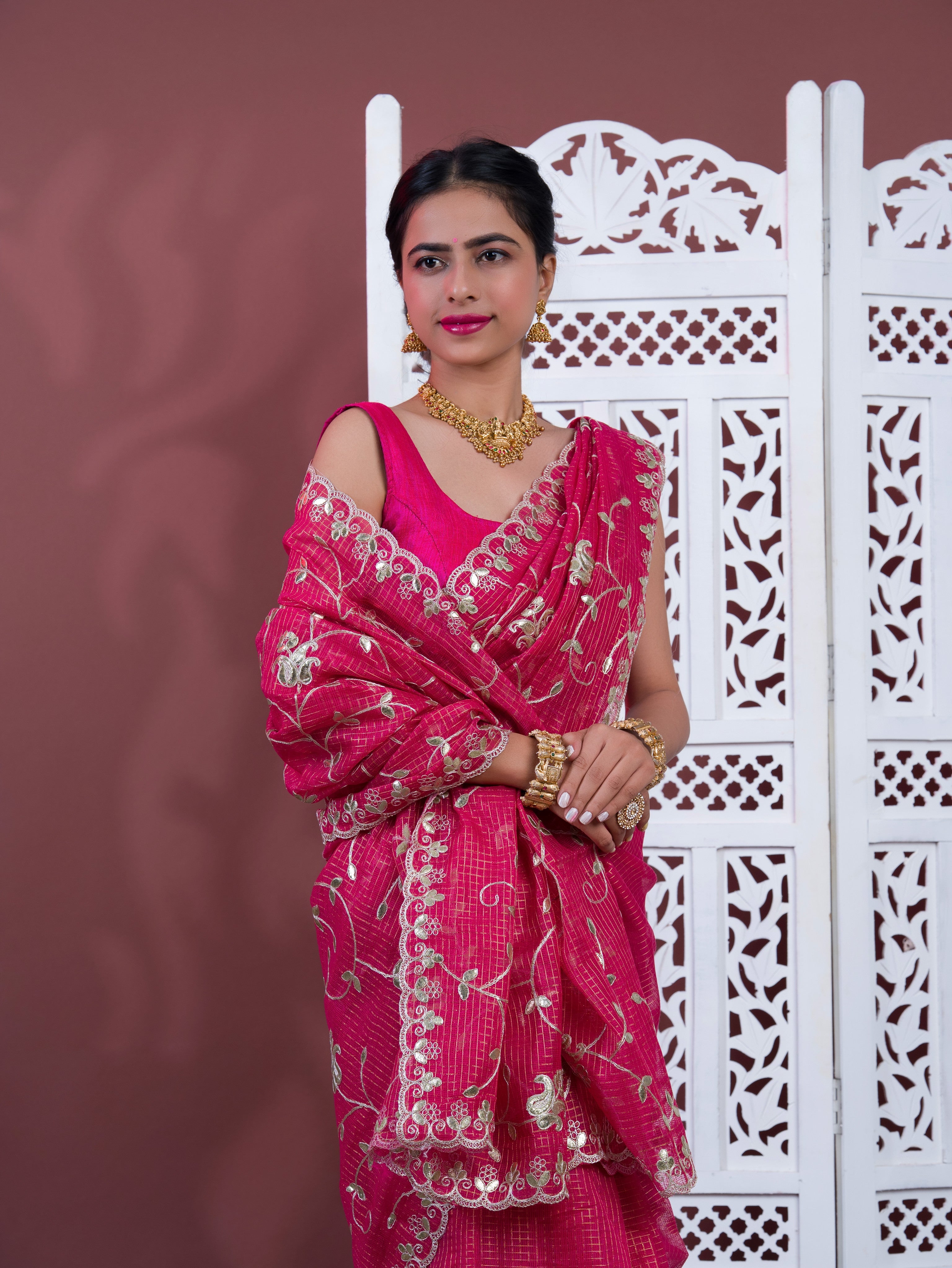 KcPc New Kota Doria Gota Patti Work Saree SWA