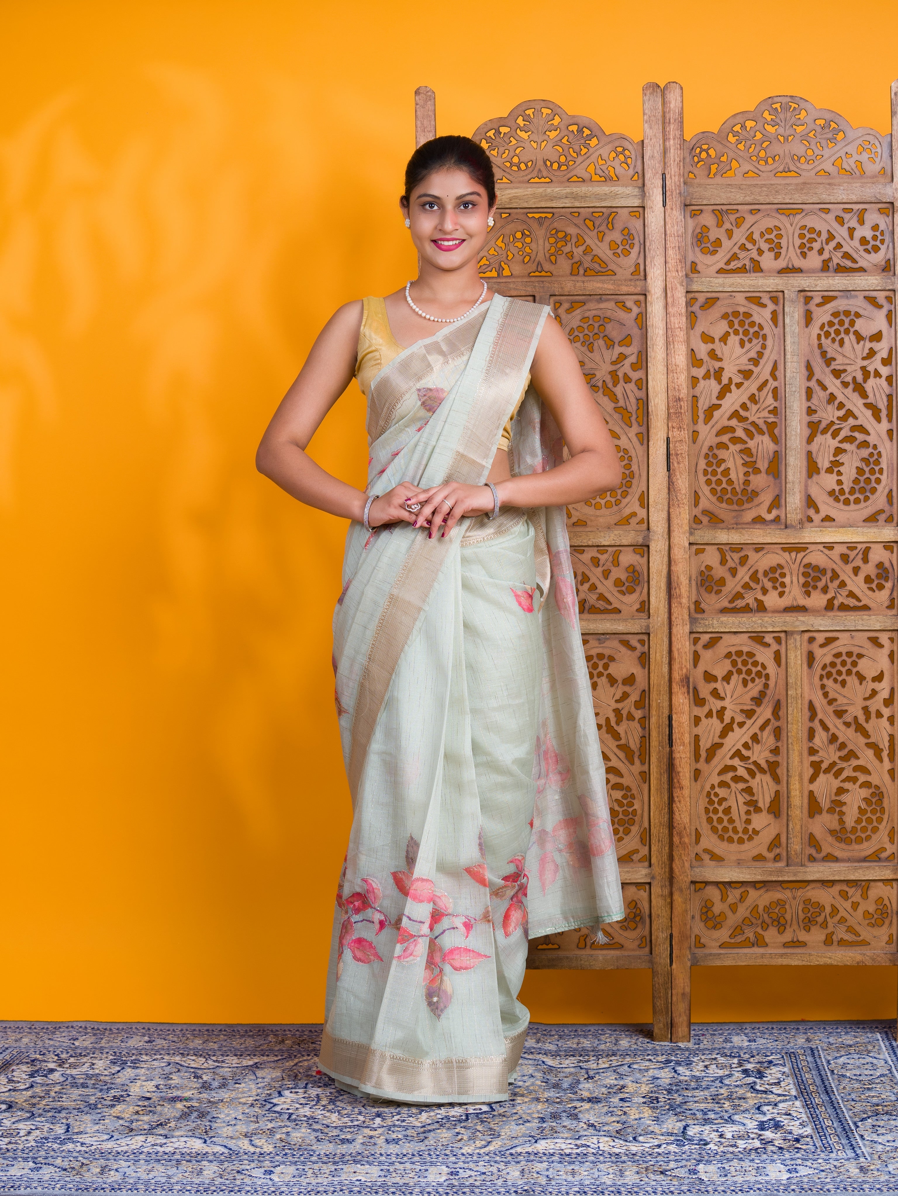 By Printed Saree With Casual Wear