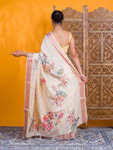 By Printed Saree With Casual Wear