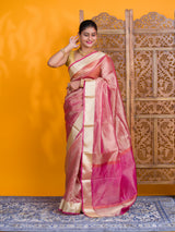 Tissue Silk Banarasi Handloom Saree in pink colour