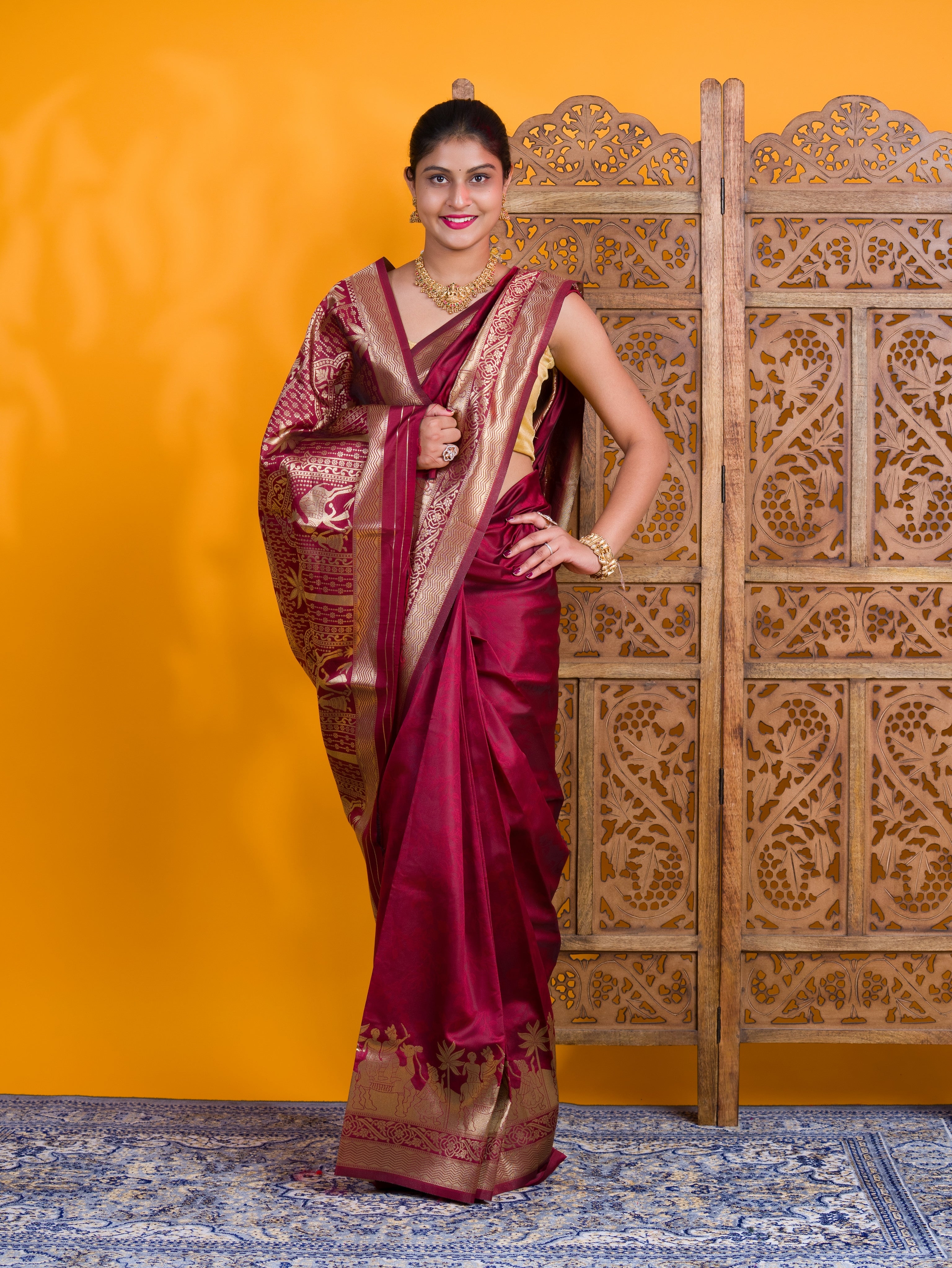 By Soft Silk Banarasi With Causal Wear Saree
