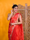 By Traditional Saree With Aari Work
