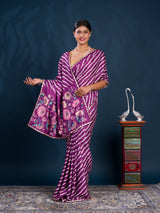 By New Leheriya Crepe Silk Saree With Gotapatti Border