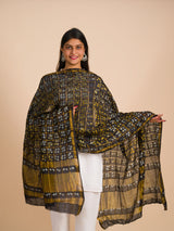 By Ghatchola Bandhej silk Dupattas Black