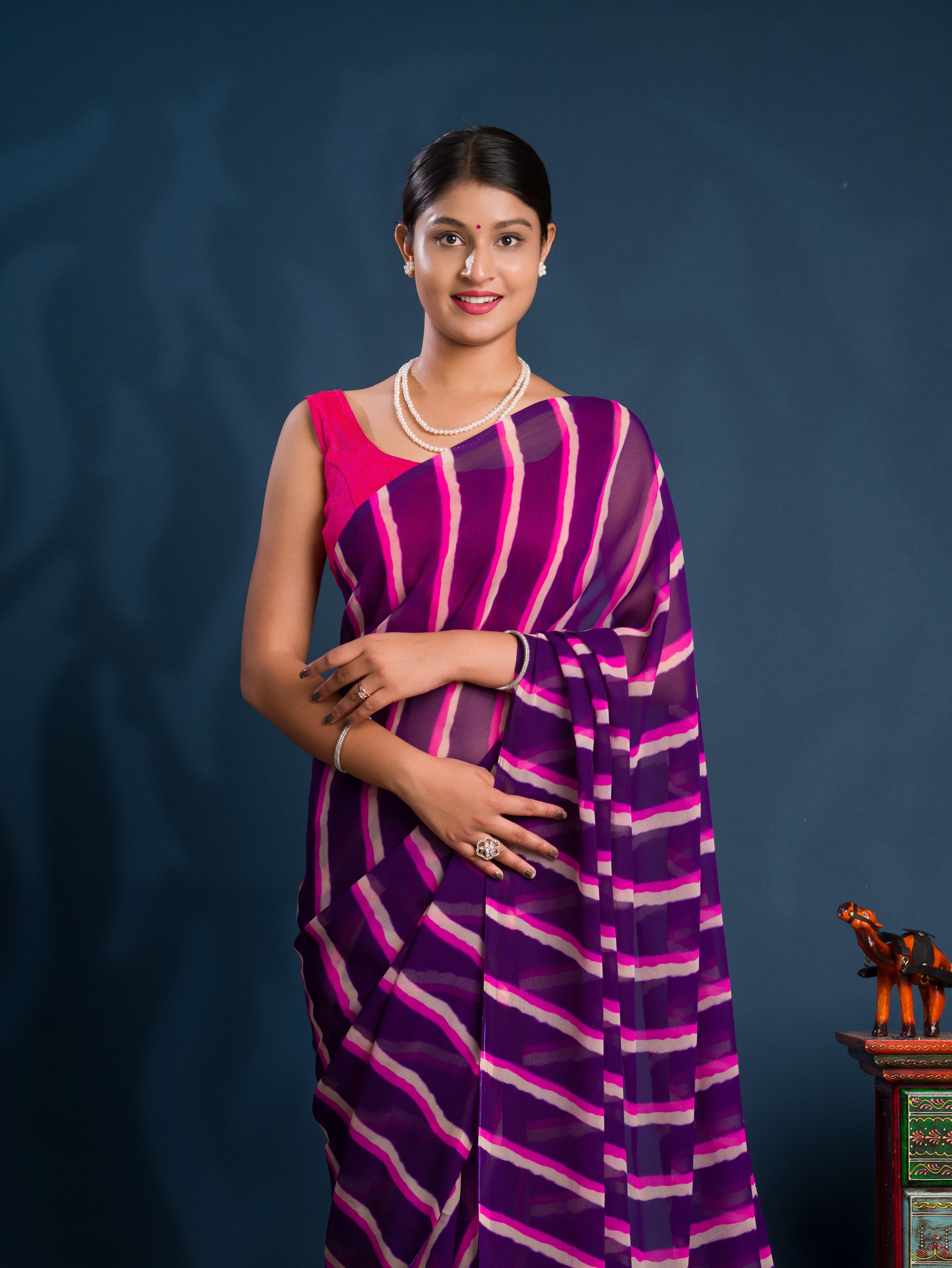 Leheriya StyleSaree With Casual Wear