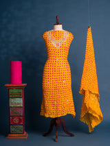 KcPc Trending Art Silk Bandhani Gharchola With Gota patti Work suit KML