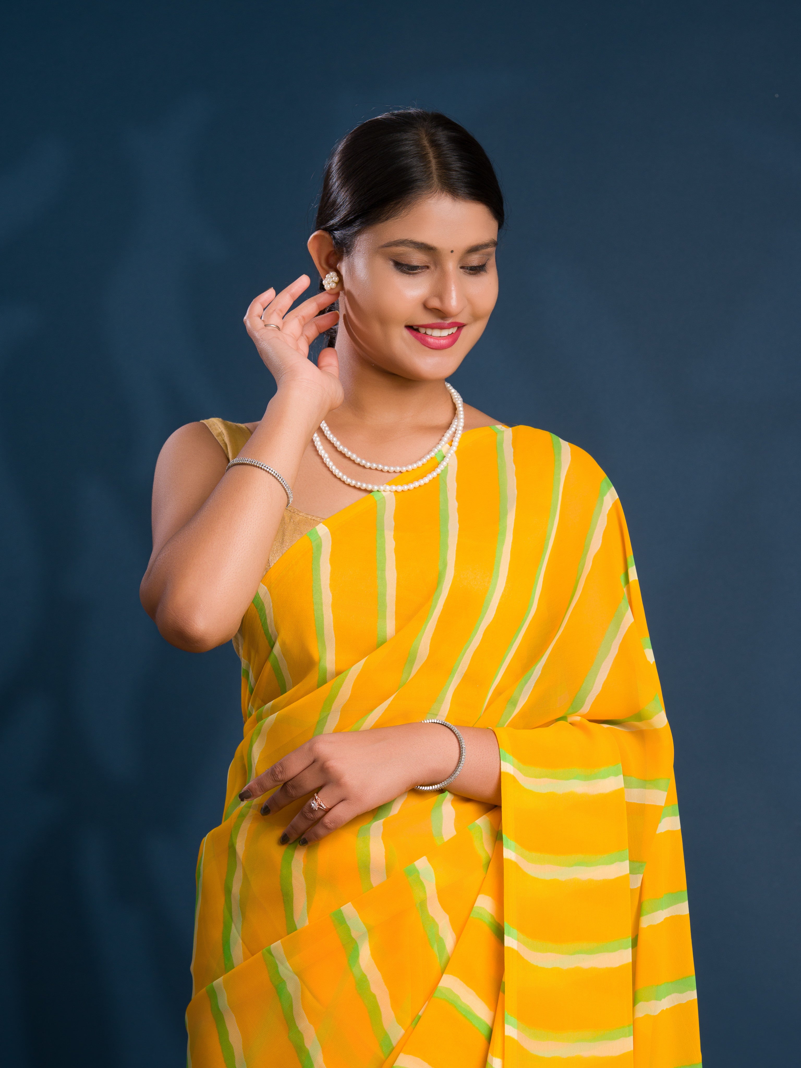 Leheriya StyleSaree With Casual Wear