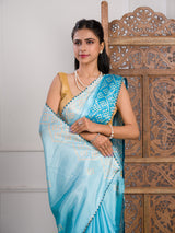 By Bandhani Saree With Gotapatti Work