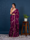 By New Designer Chinon Silk Saree with Traditional Gotapatti Work