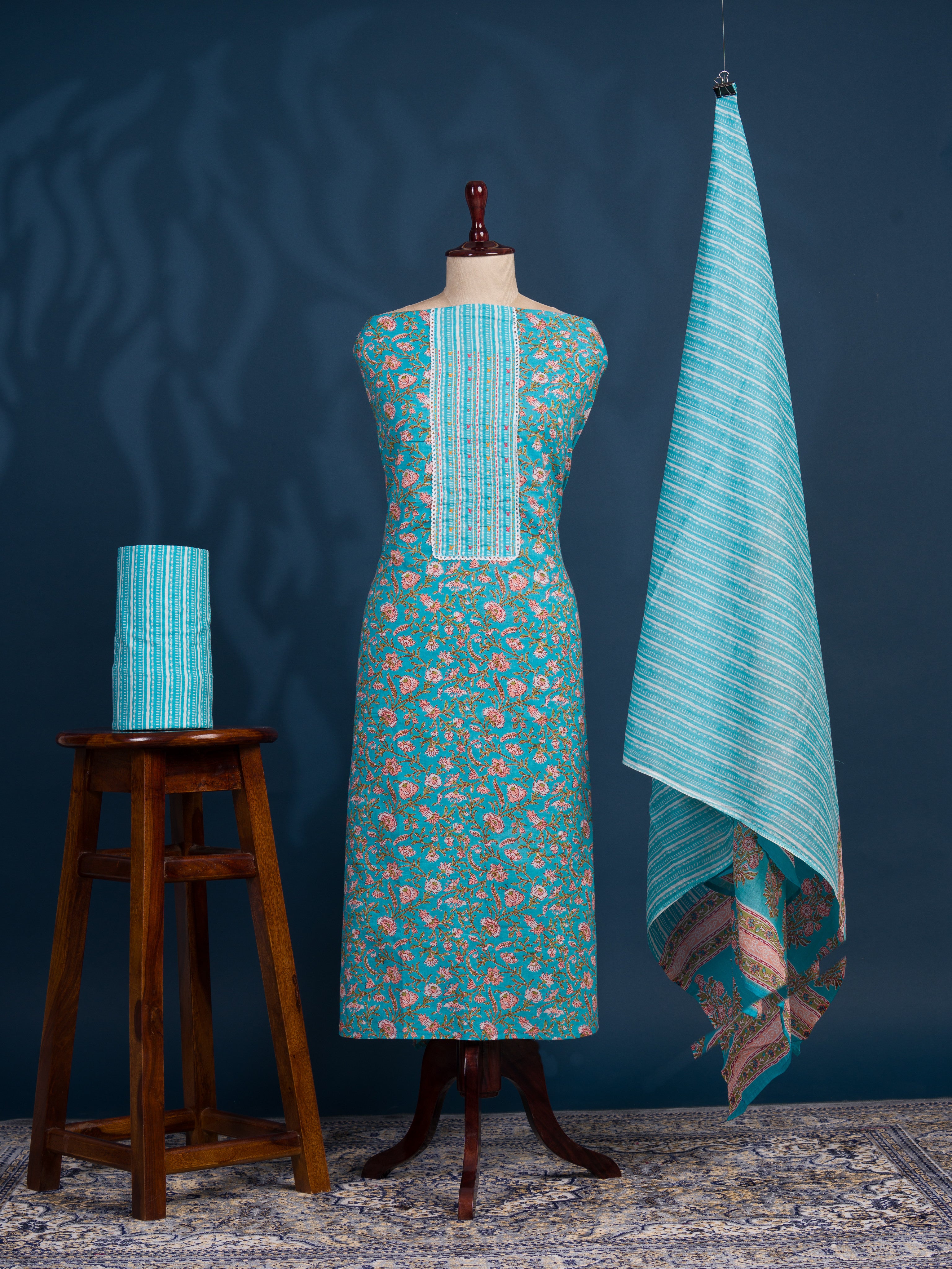 KcPc Cotton Flower Print style With Causal Wear Suit SJB