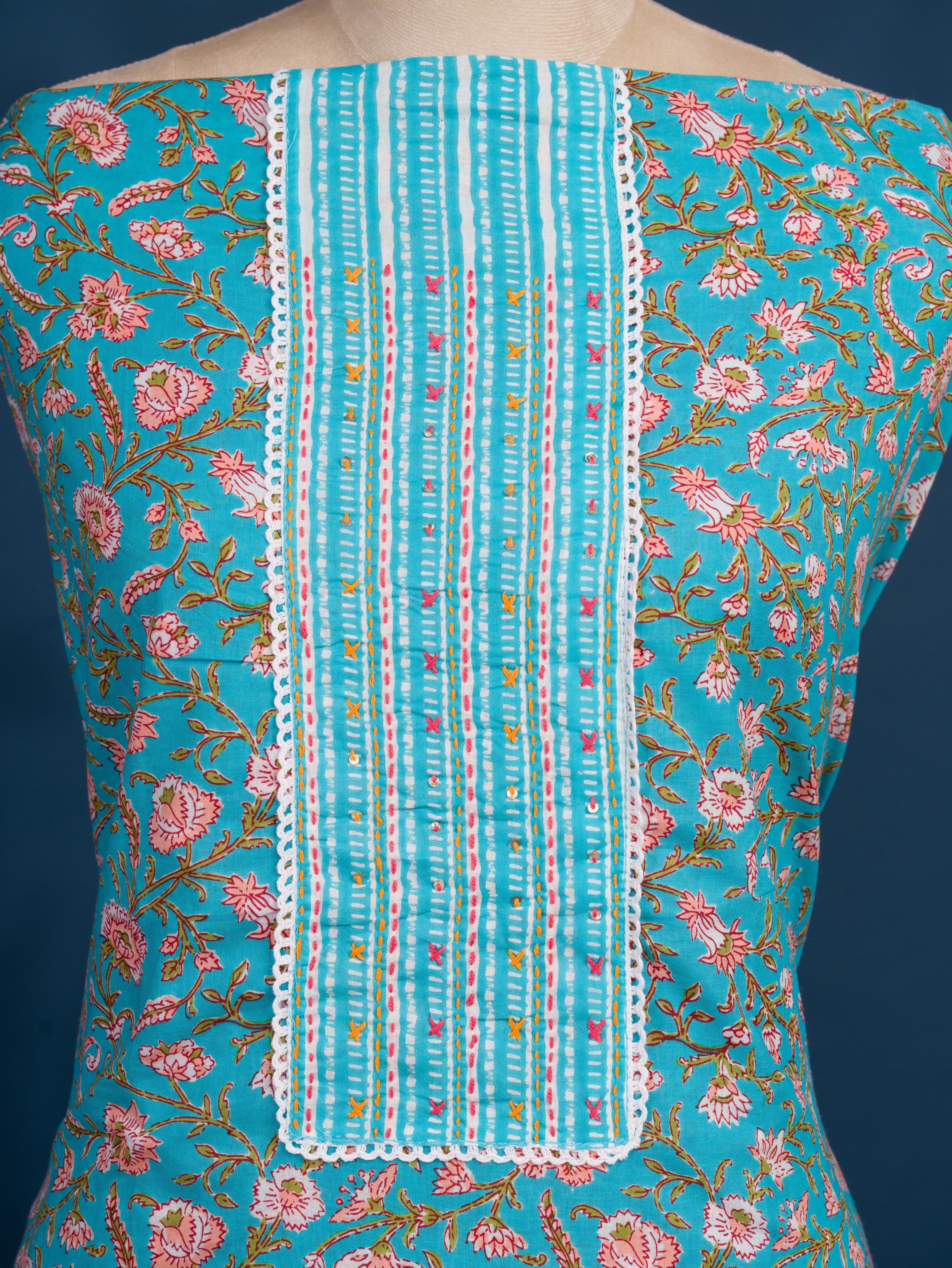 KcPc Cotton Flower Print style With Causal Wear Suit SJB