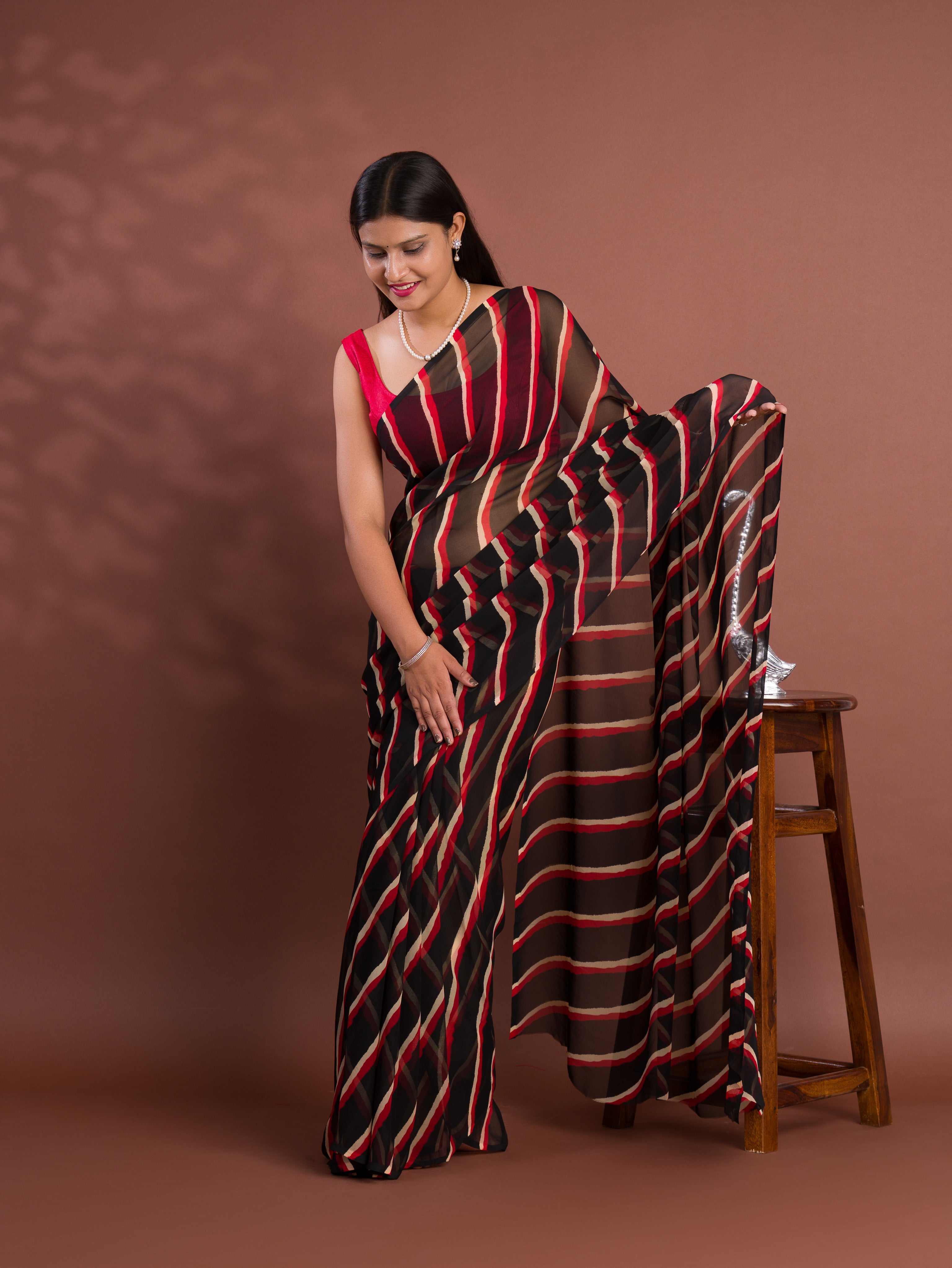 By New Spiceal Chiffon Leheriya Style Causal wear Saree