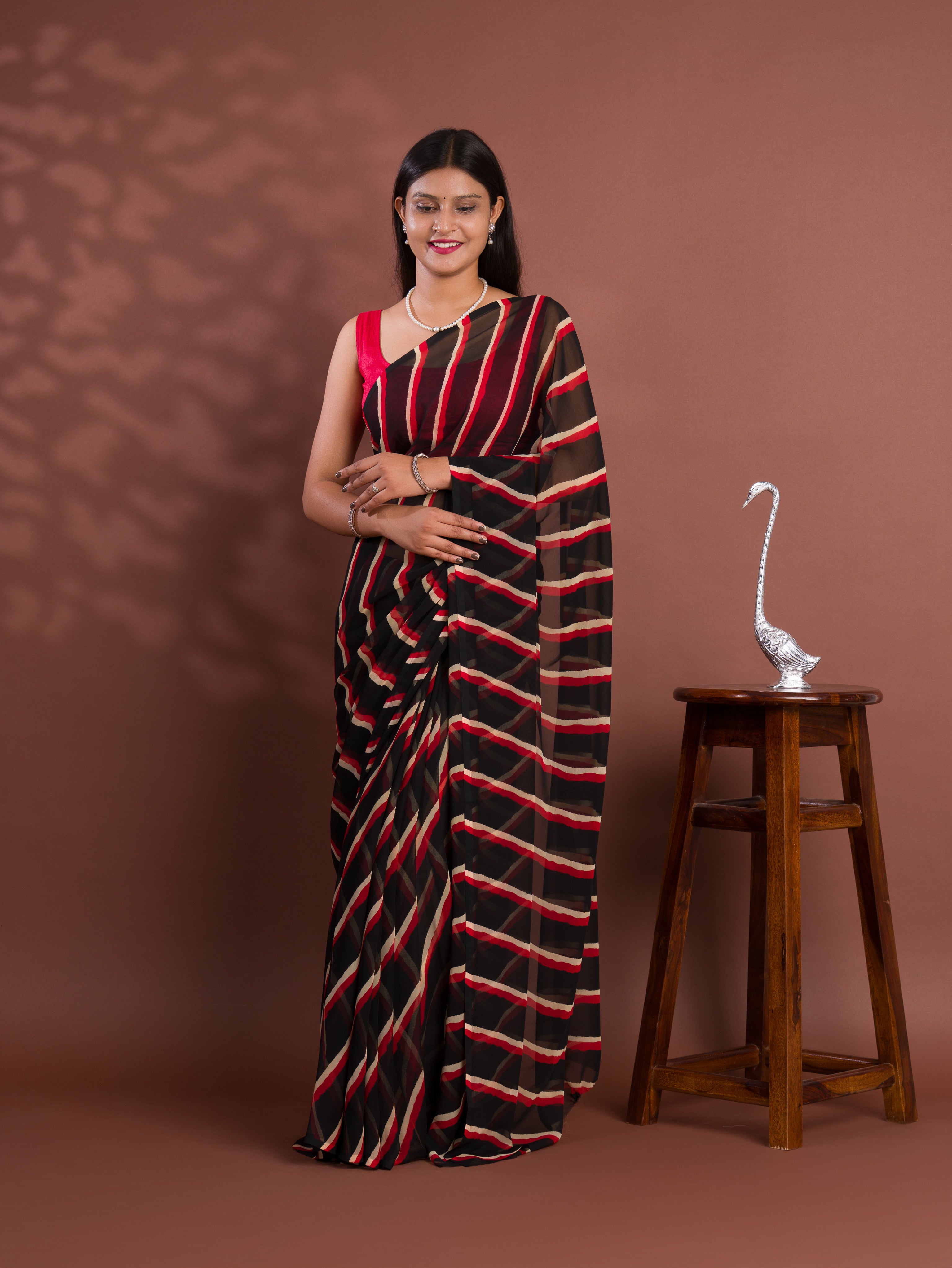 By New Spiceal Chiffon Leheriya Style Causal wear Saree