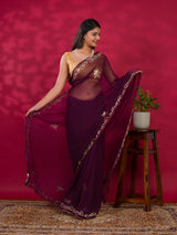 KcPc Chiffon Bollywood Style Gotapatti Work Saree MHS
