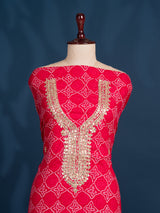 KcPc New Latest Pure Cotton Leheriya Style Suit with Gota Patti Work SJB