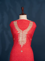 KcPc New Exquisite Pure Cotton Leheriya Suit with Gota Patti Highlights SJB
