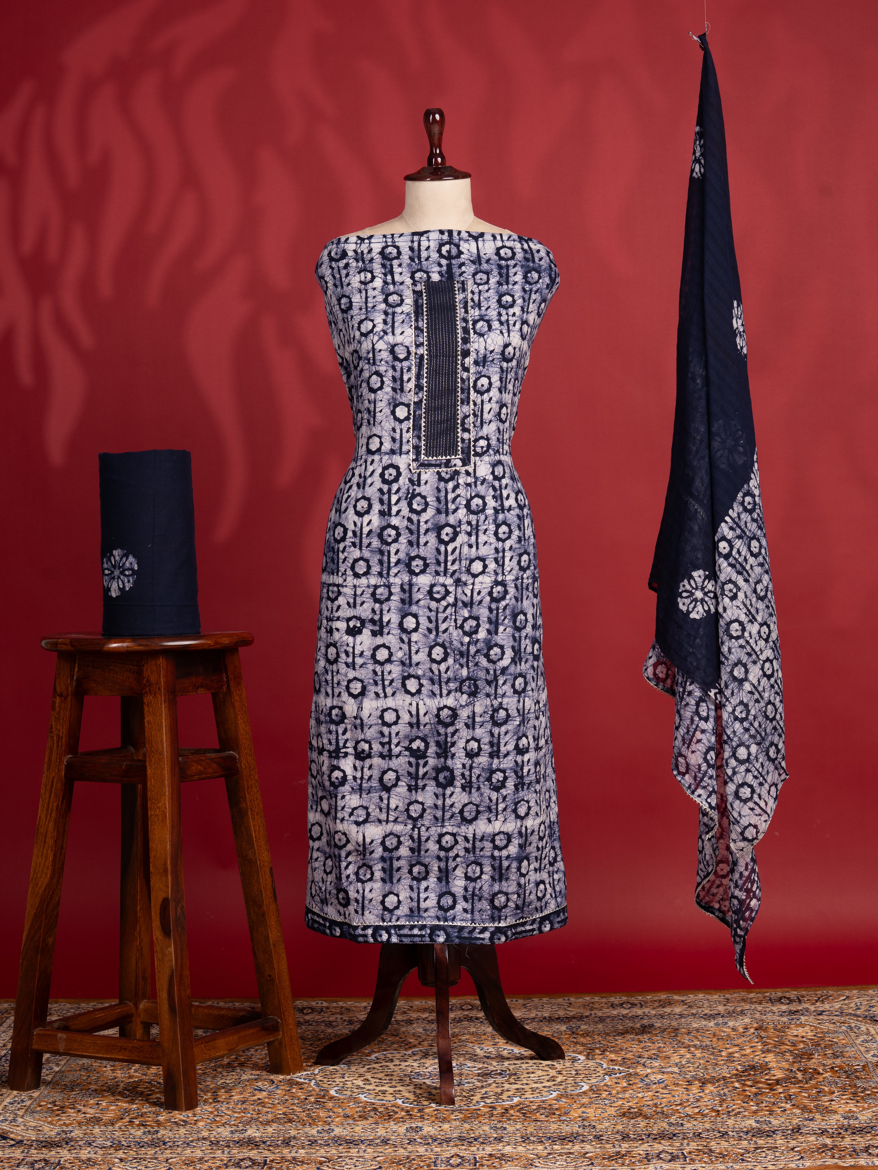 KcPc New Spical Cotton Batik Print style With Causal Wear Suit SJB