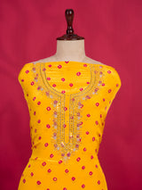 KcPc New Premium Pure Crepe Silk Bandhani Style Suit with Mirror Work RSAF