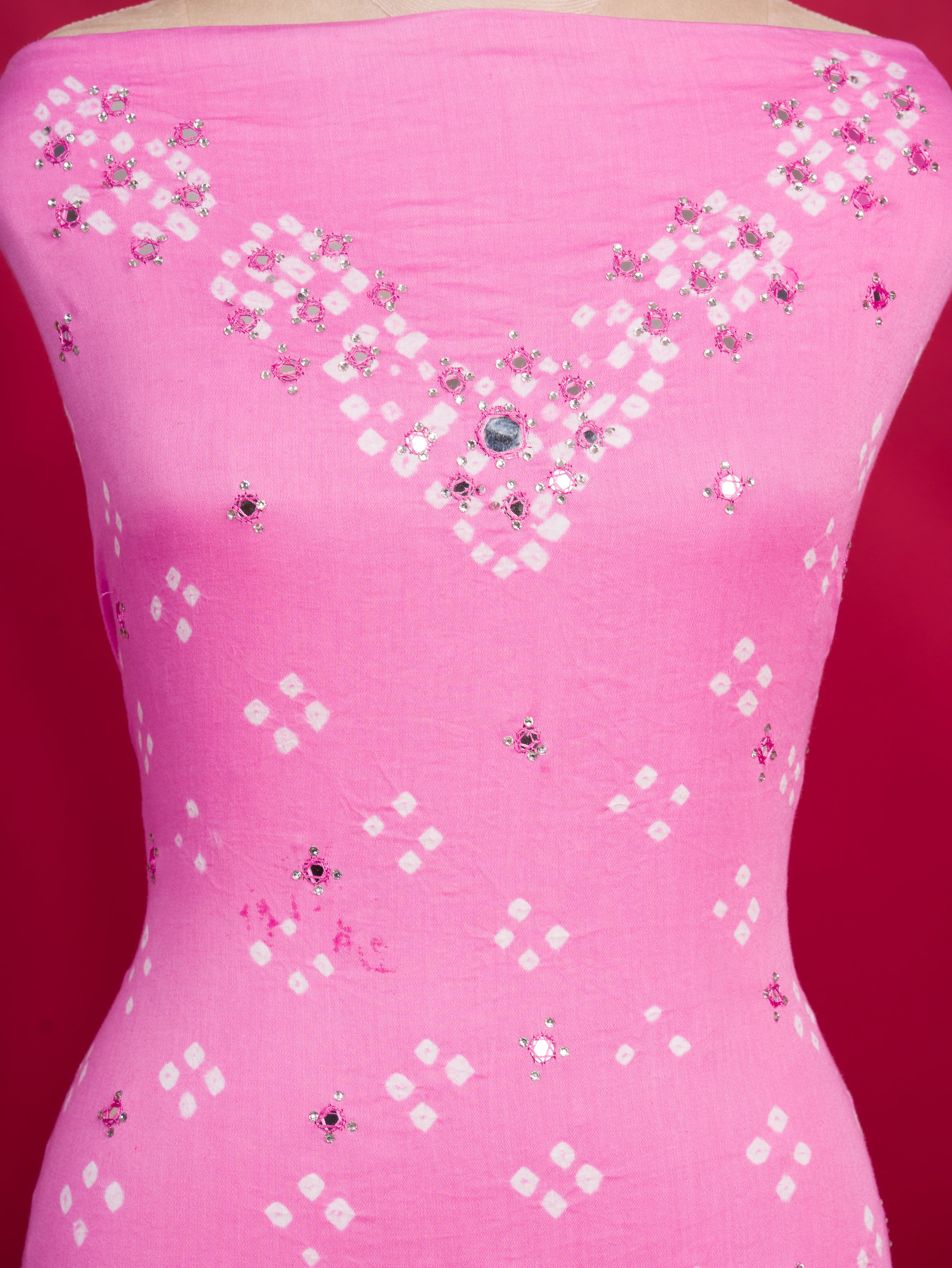 KcPc New Cotton Bandhani Style Suit with Mirror Work RSAF