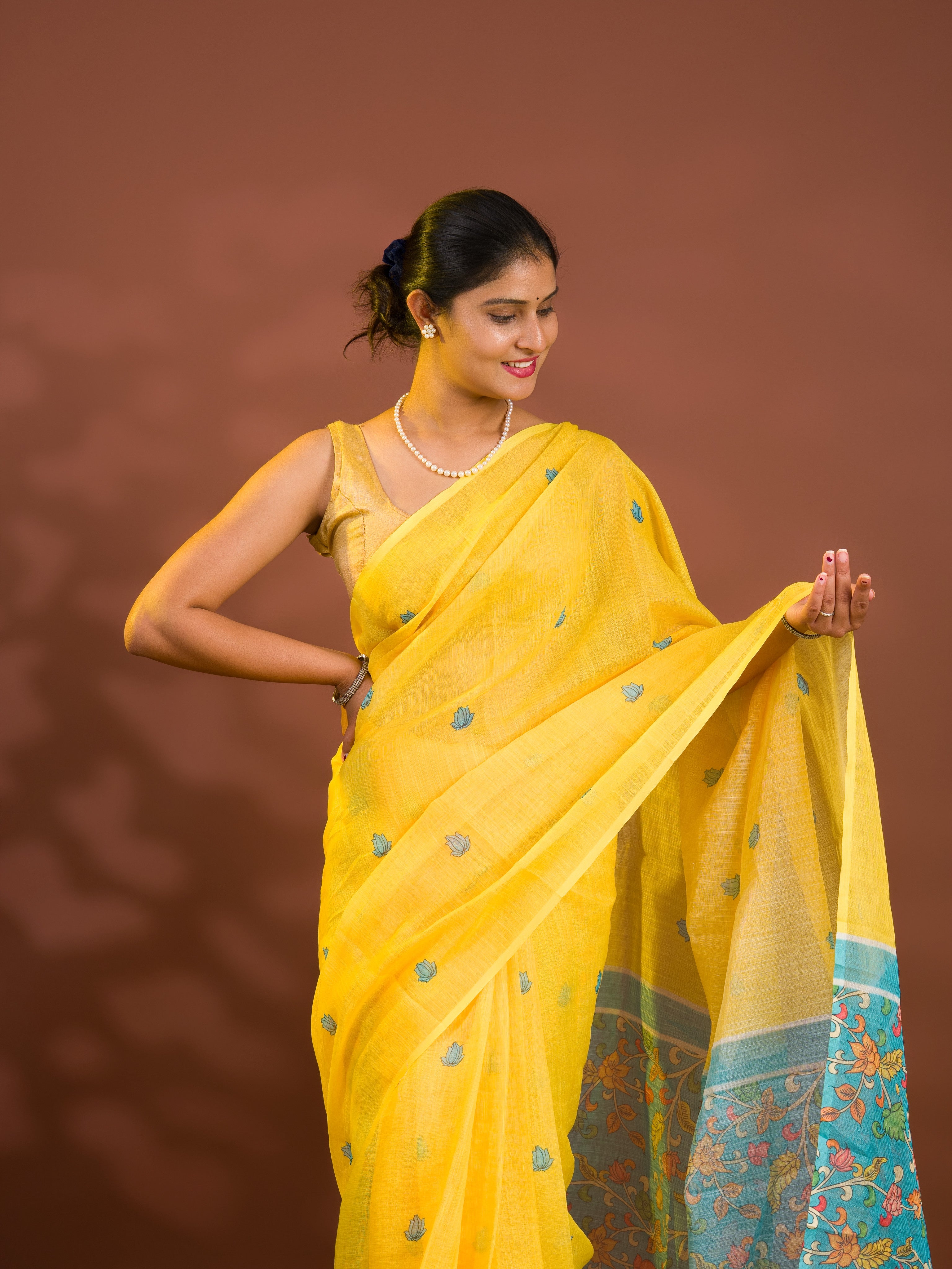 By KalamkariSaree With Casual/ Festive Wear