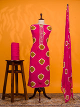 KcPc New Pure Crepe Silk Bandhej Style Suit with Cutdana & Gota Patti Work RSAF