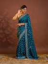 By Bandhani Saree With Cutdana gotapatti work
