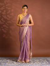 By Chiffon Tissue SareeWith Party Wear