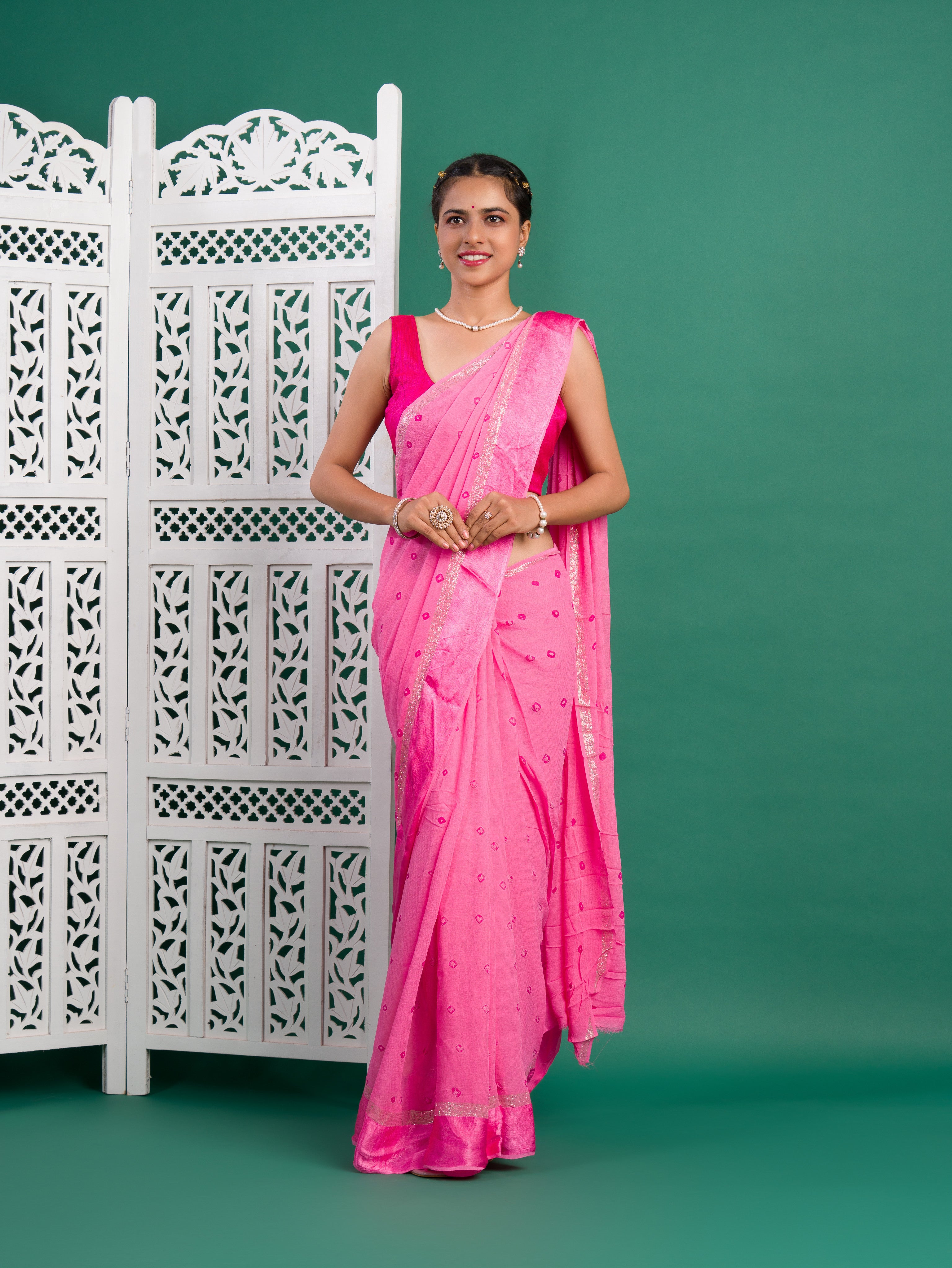 By Bandhani Saree With Casual Wear