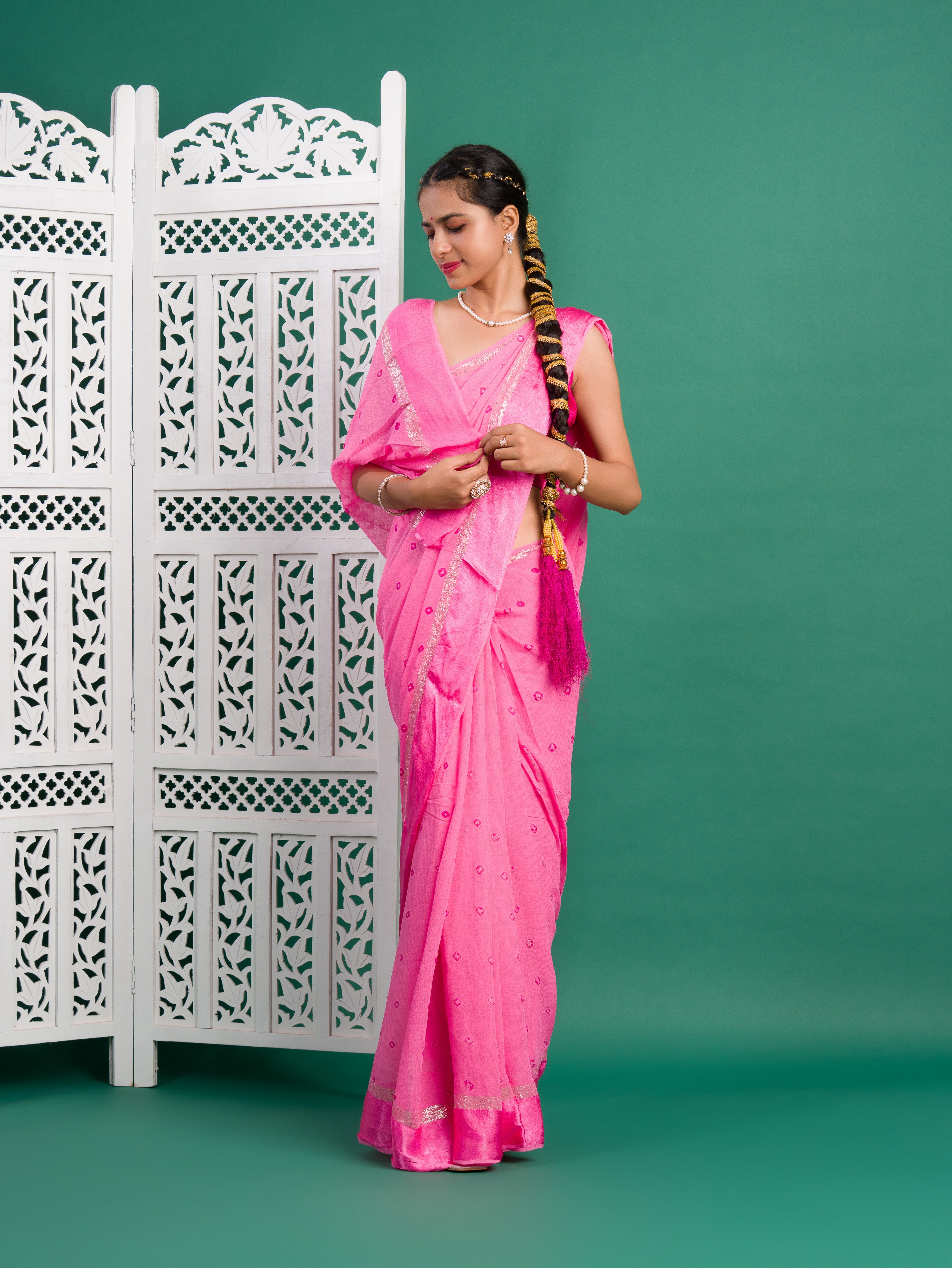By Bandhani Saree With Casual Wear