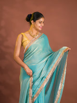 By Chiffon Tissue SareeWith Party Wear