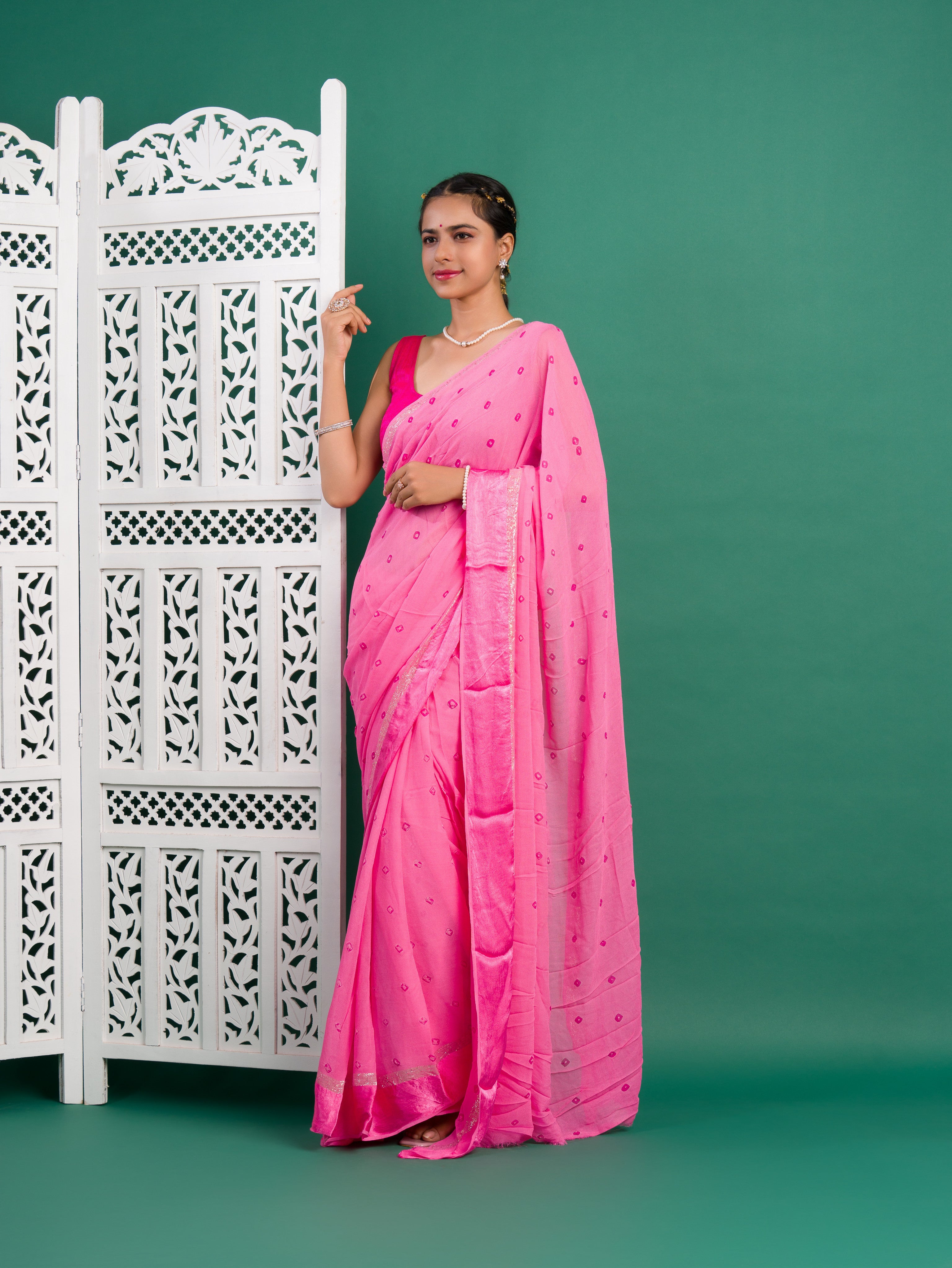 By Bandhani Saree With Casual Wear