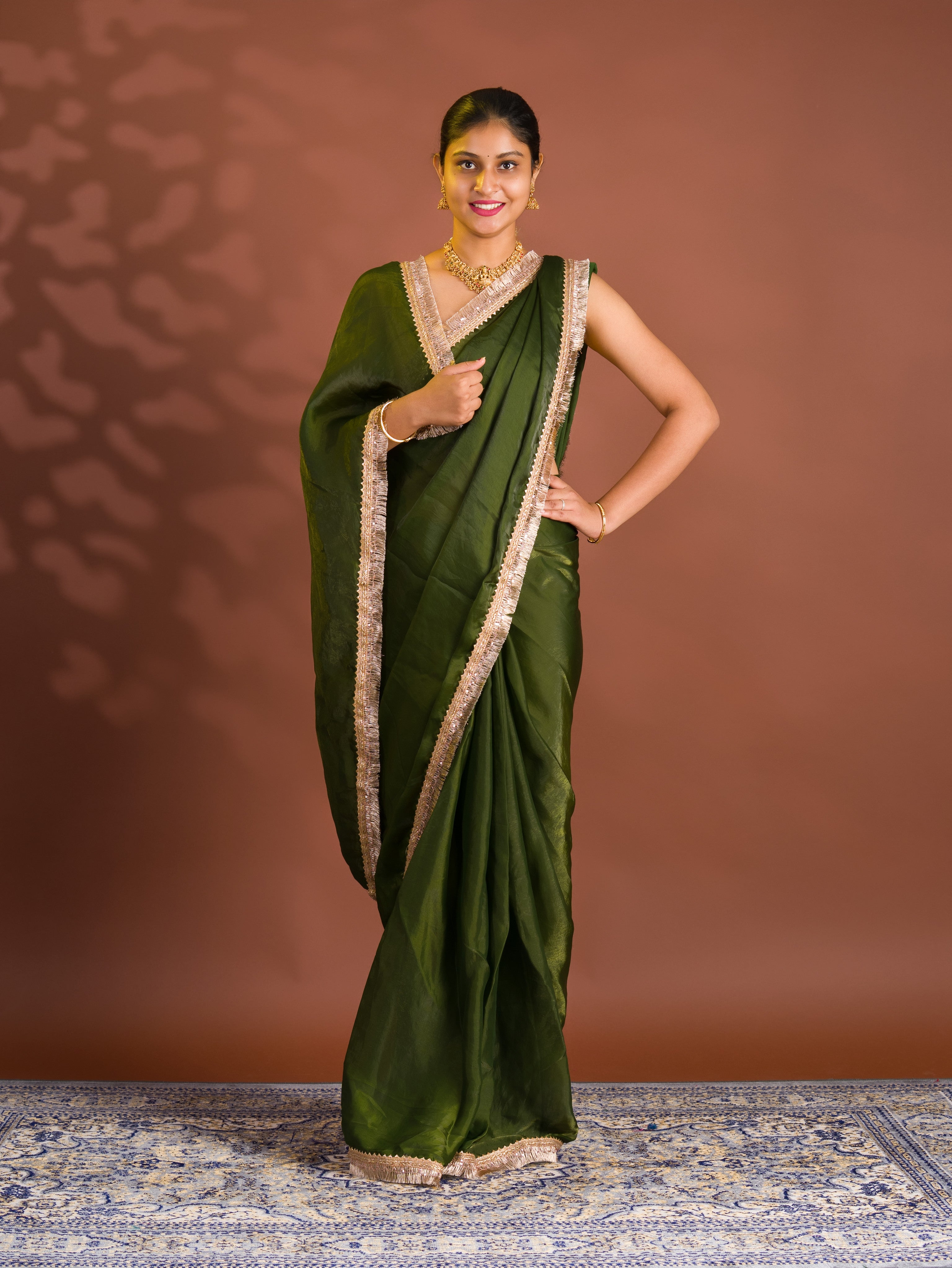 By Chiffon Tissue SareeWith Party Wear